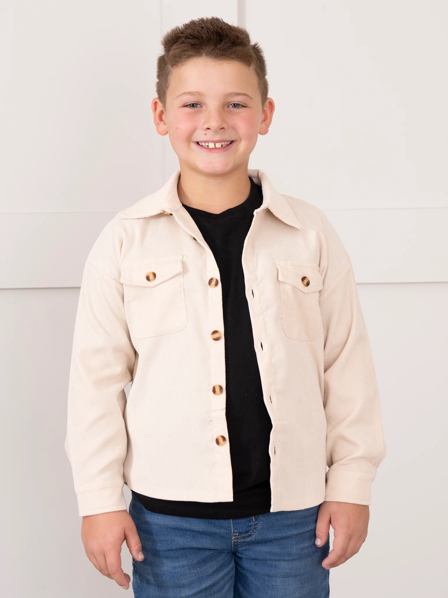 Mom & Me Corduroy Shacket - Cream - Image 2