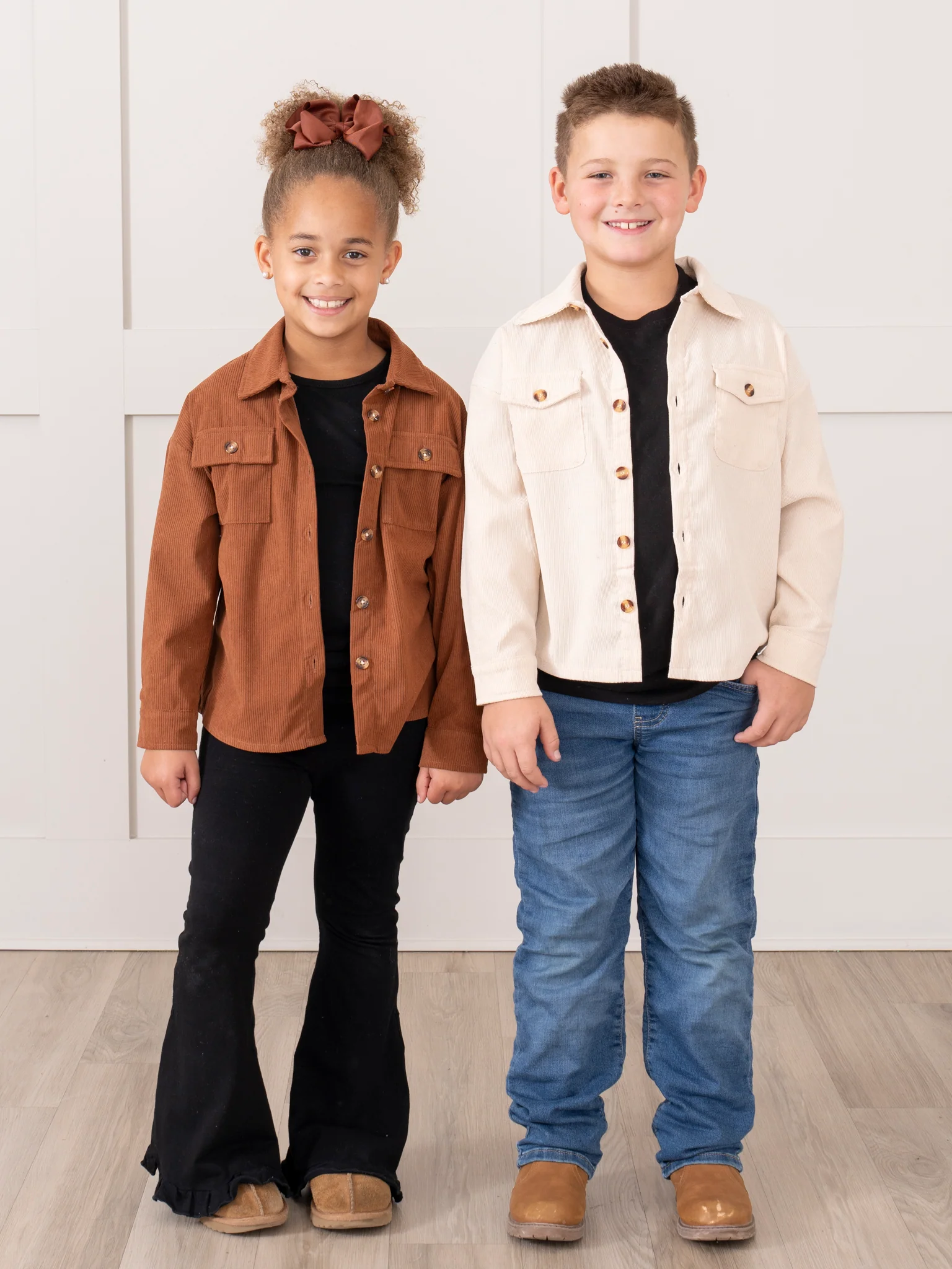 Mom & Me Corduroy Shacket - Cream - Image 5