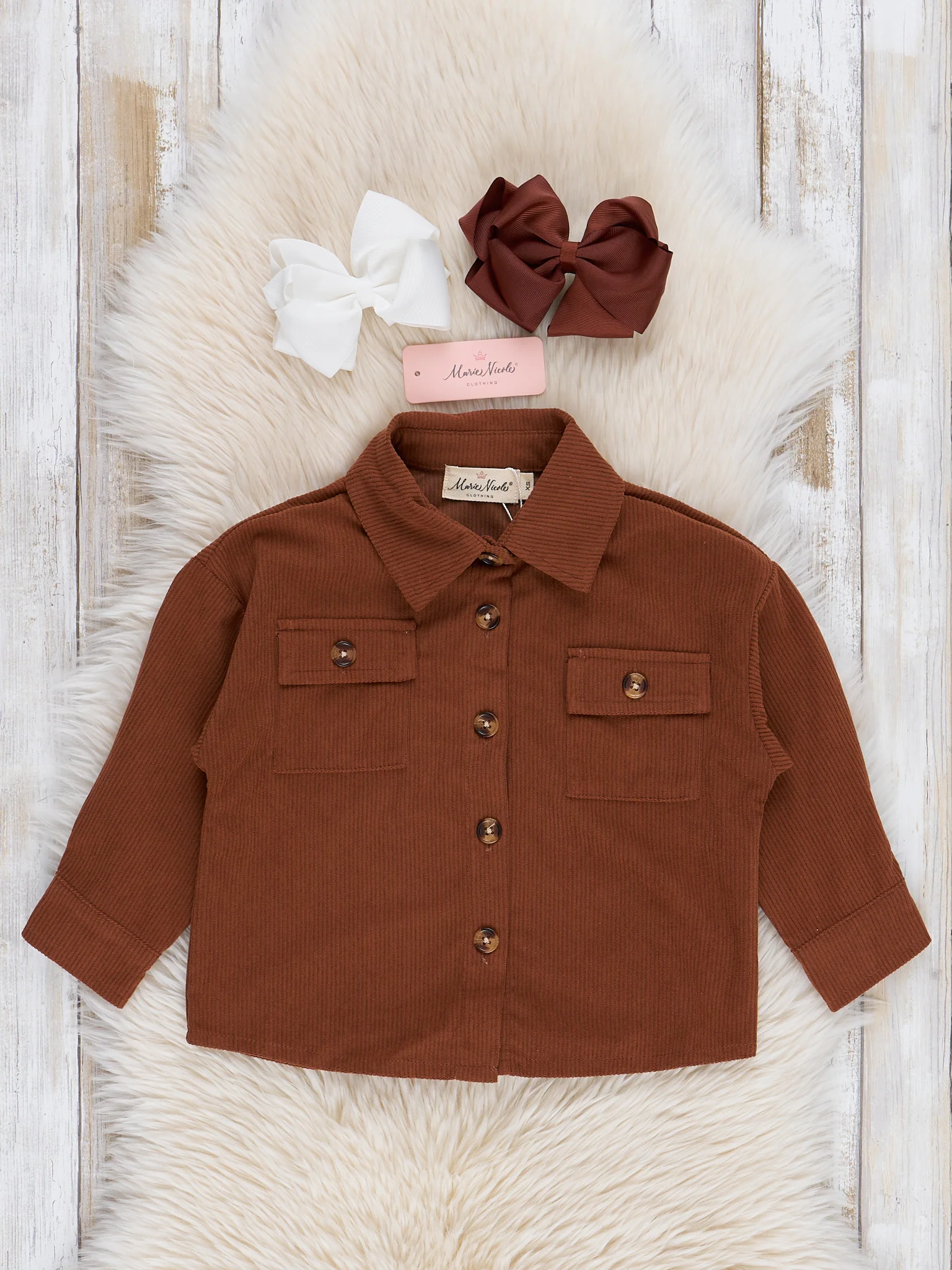 Mom & Me Corduroy Shacket - Hazlenut - Image 3