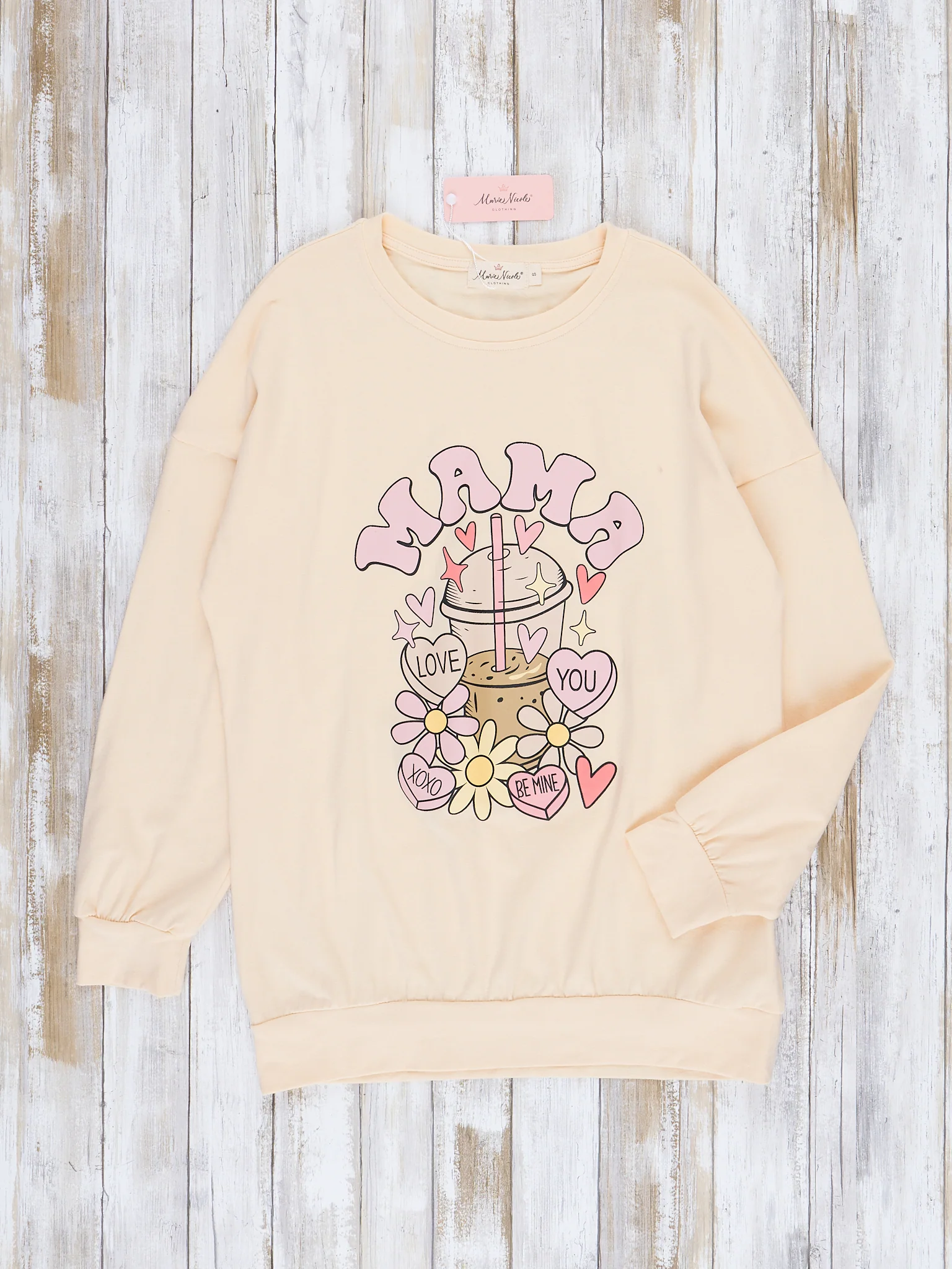 Mom & Me Cream Mama/Mini Valentine Garden Crew Neck - Image 4