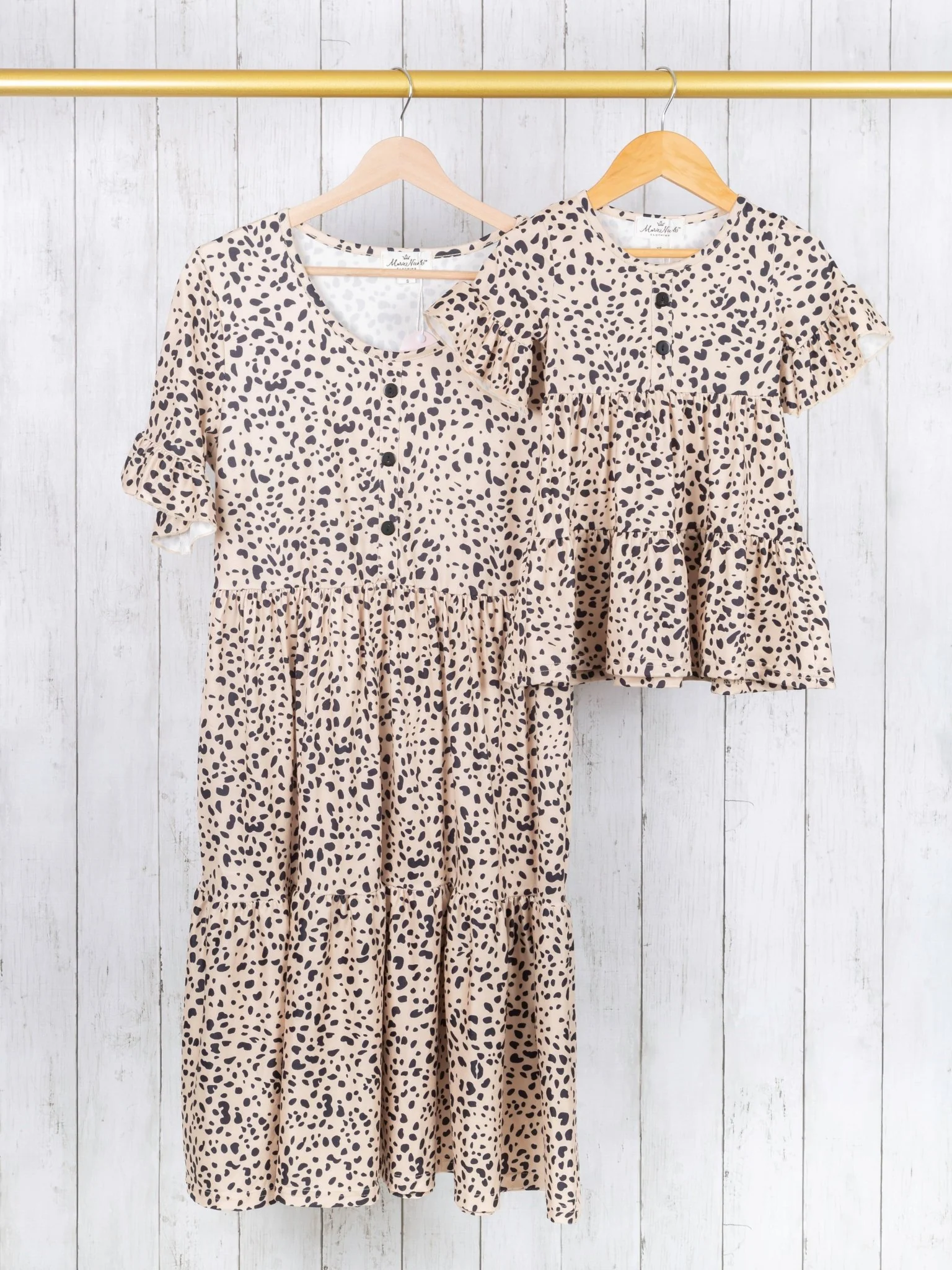 Mom & Me Dalmatian Print Tiered Ruffle Dress - Image 4