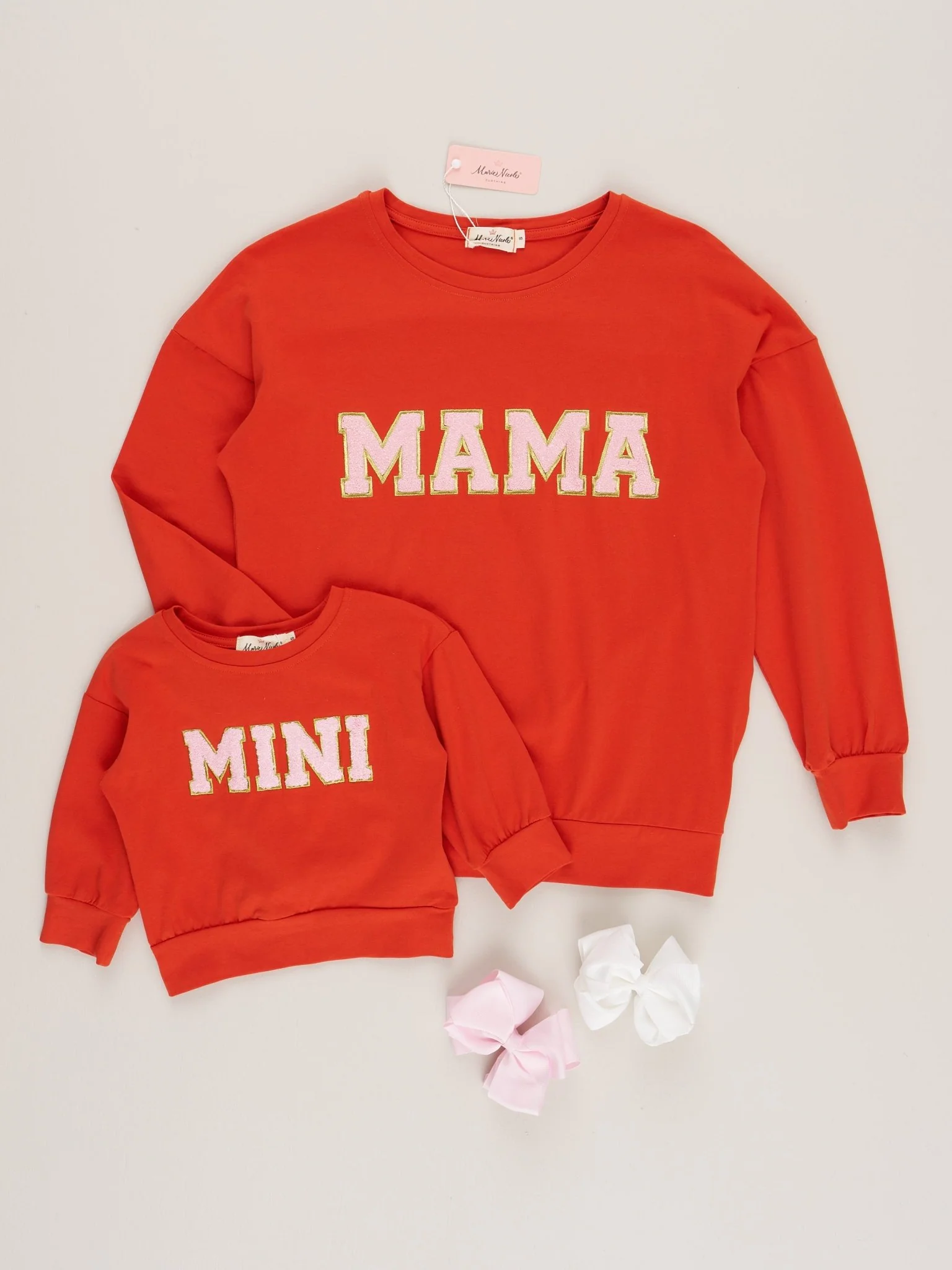 Mom & Me Dark Orange "Mama/Mini" Crew Neck - Image 2