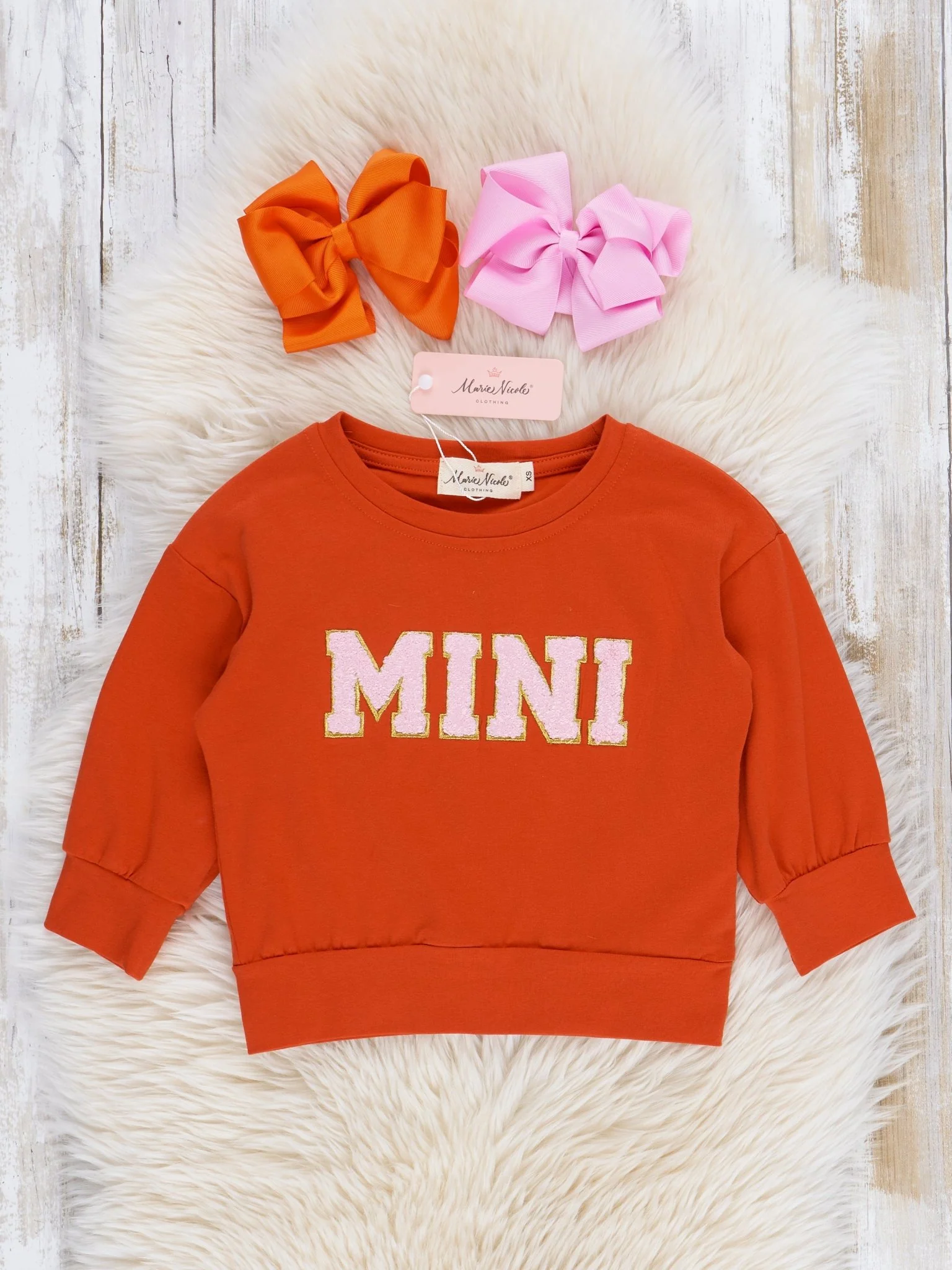 Mom & Me Dark Orange "Mama/Mini" Crew Neck - Image 3