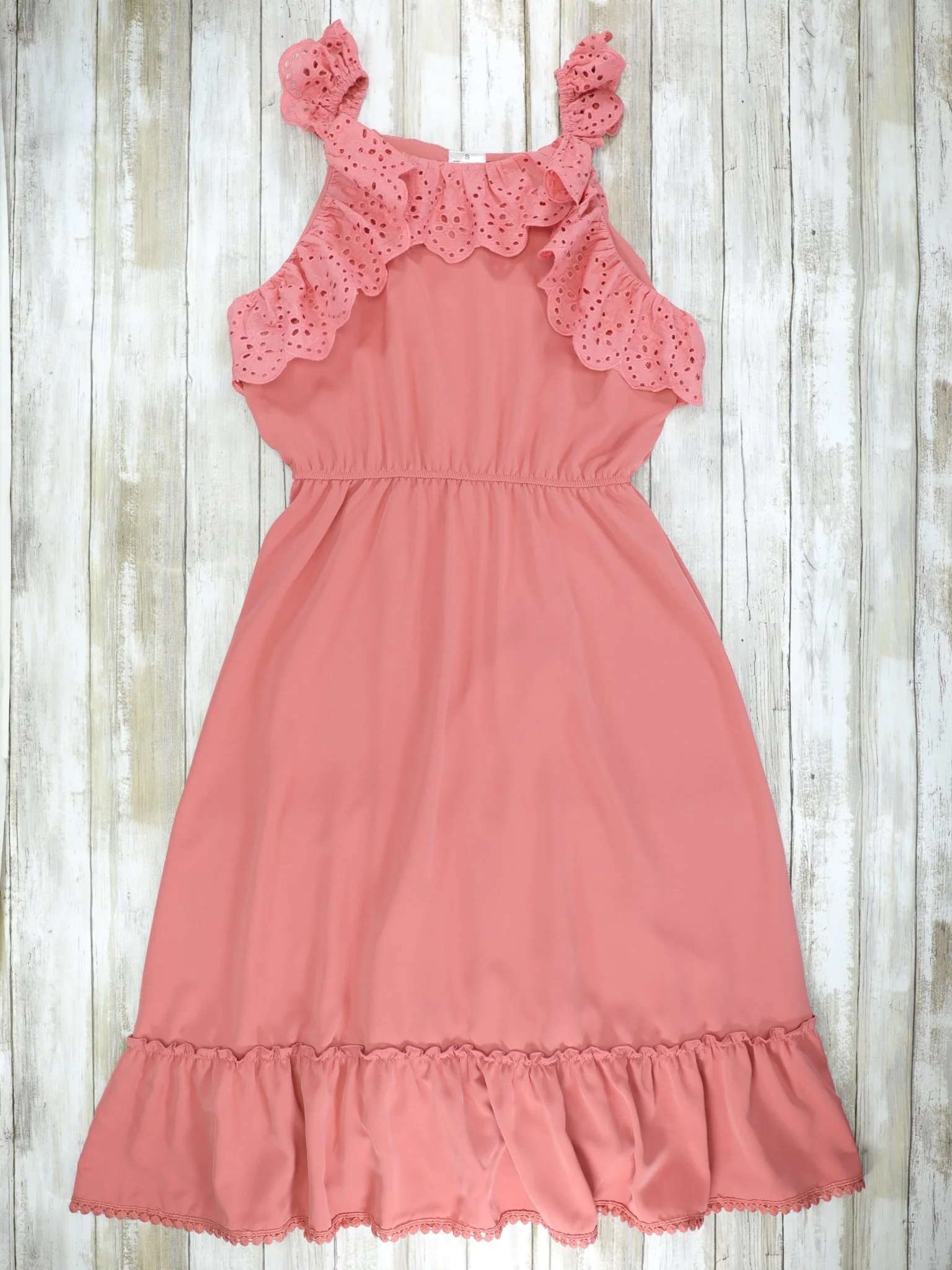 Mom & Me Dusty Rose Ruffle Midi Tank Dress - Image 2