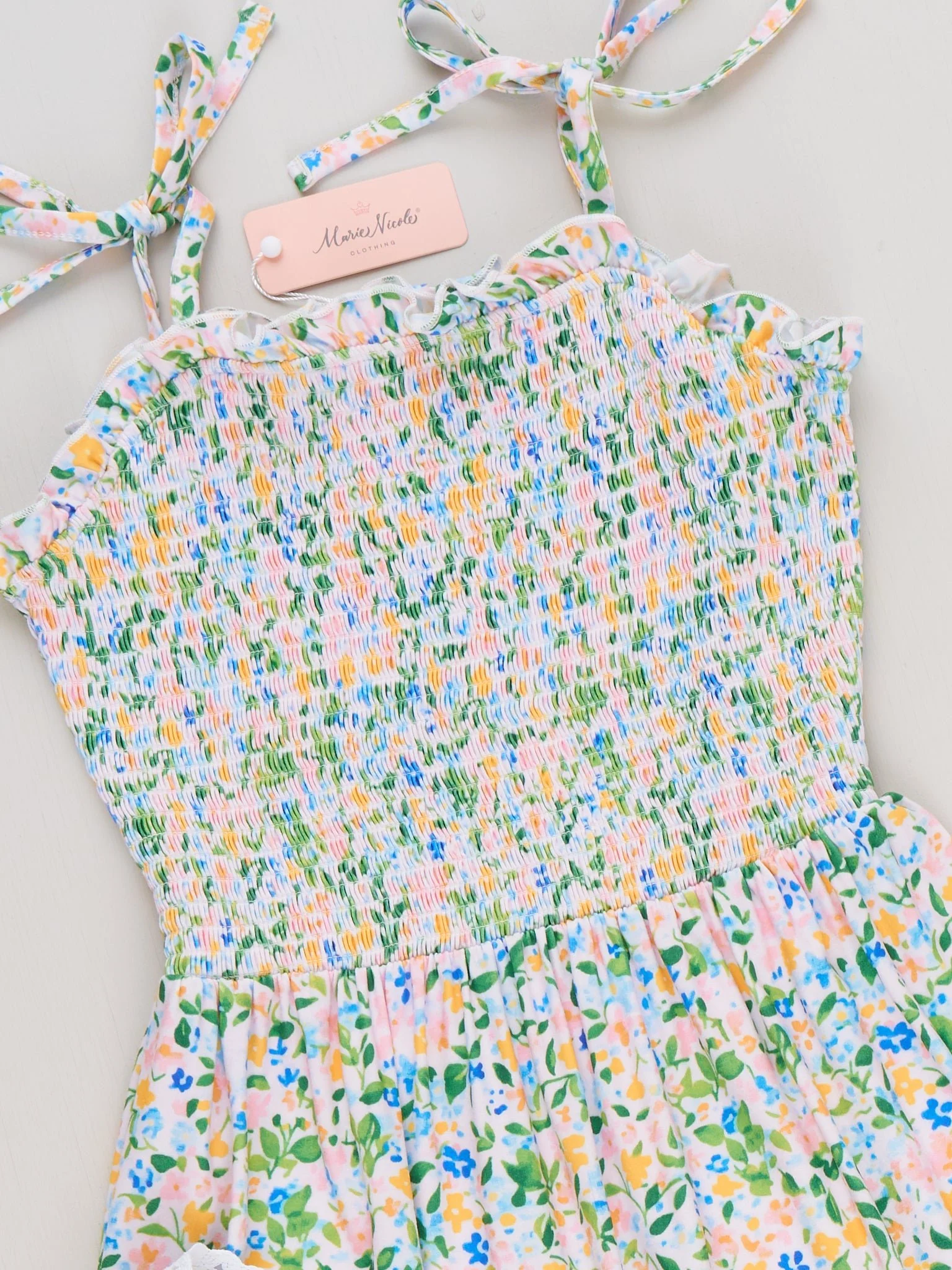 Mom & Me Flowerfield Twirl Smocked Ruffle Dress - Image 4