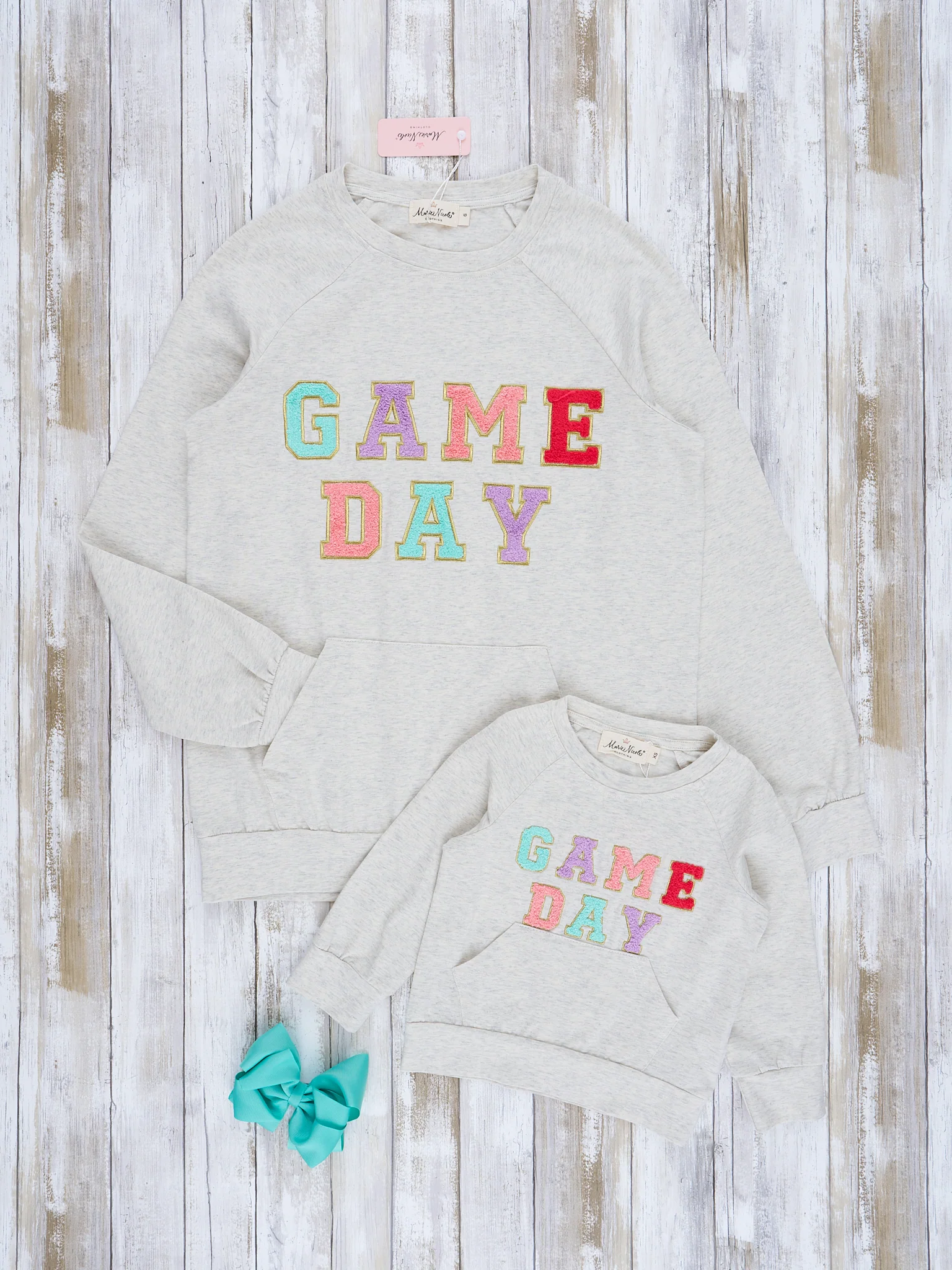 Mom & Me "Game Day" Puff Letter Crew Neck