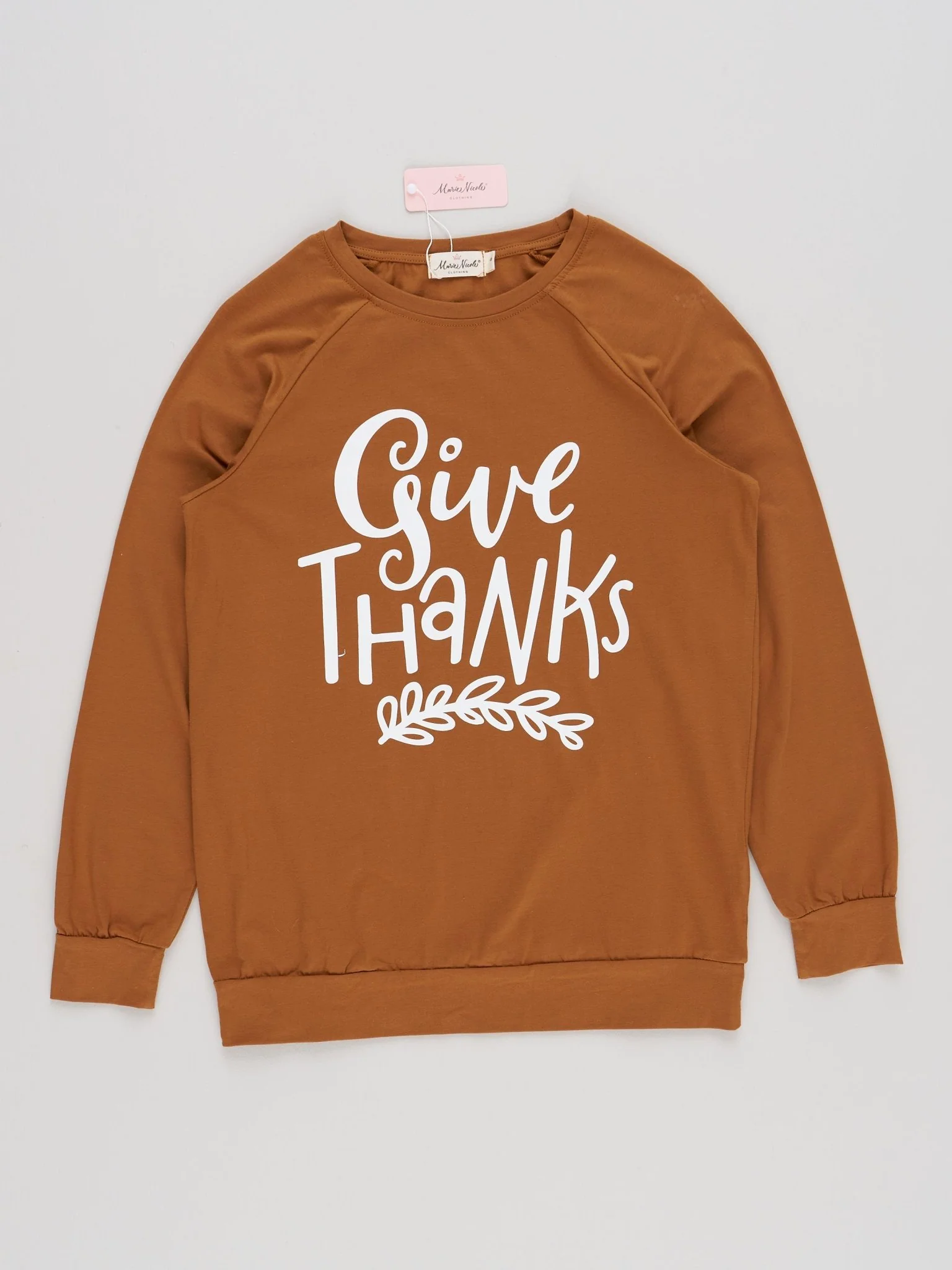 Mom & Me Brown "Give Thanks" Shirt - Image 3
