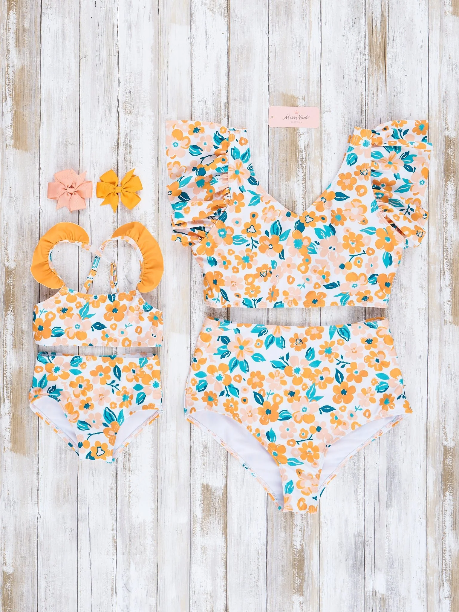 Mom & Me Golden Garden Ruffle Swimsuit