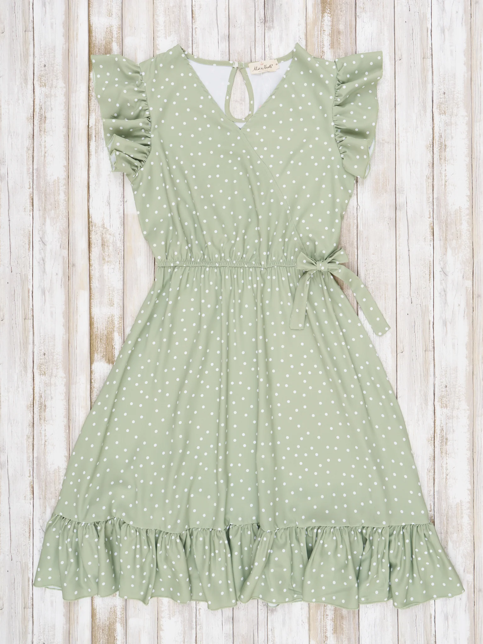 Mom & Me Green Polka Dot Dress - Image 5
