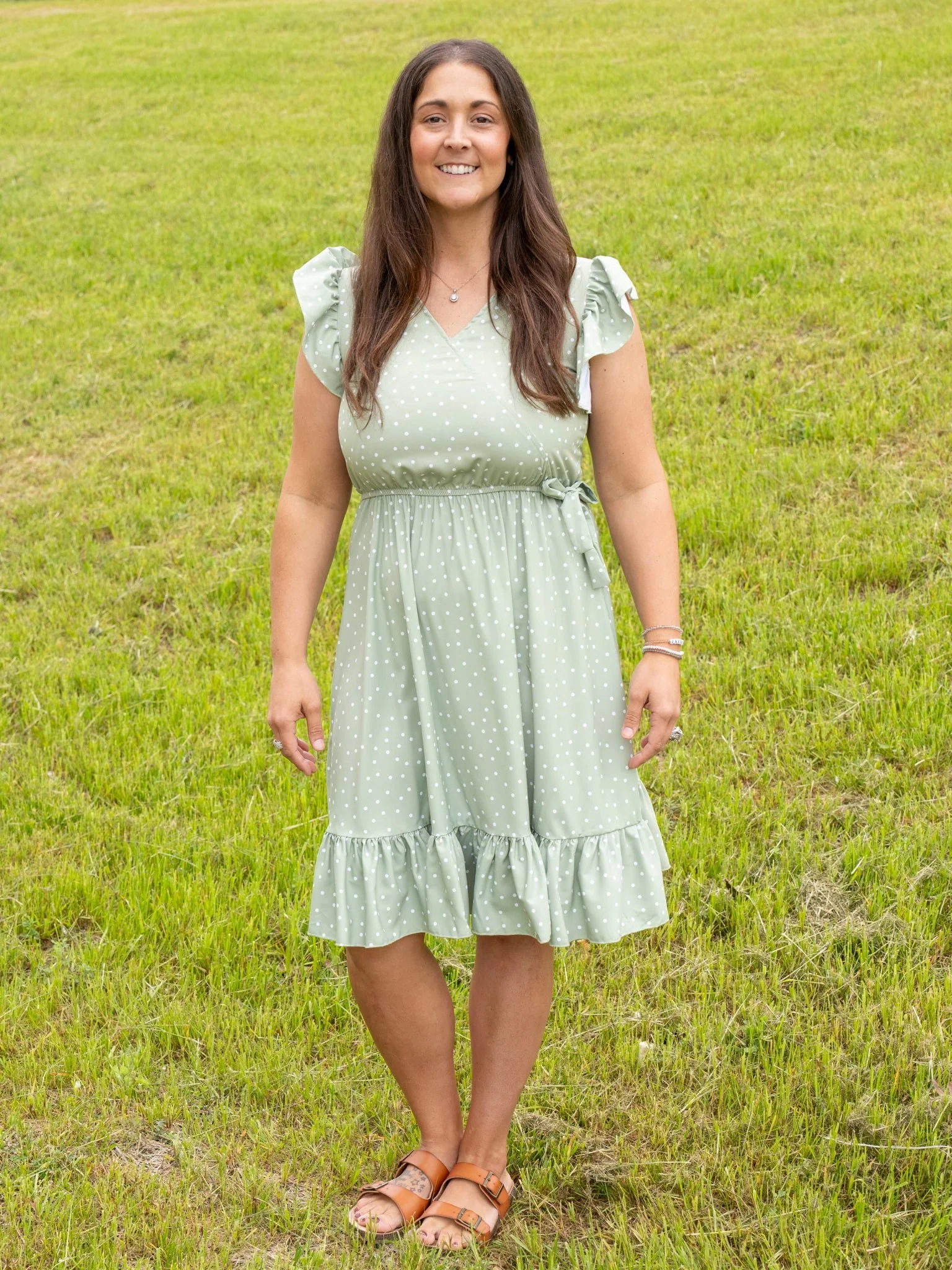 Mom & Me Green Polka Dot Dress - Image 6