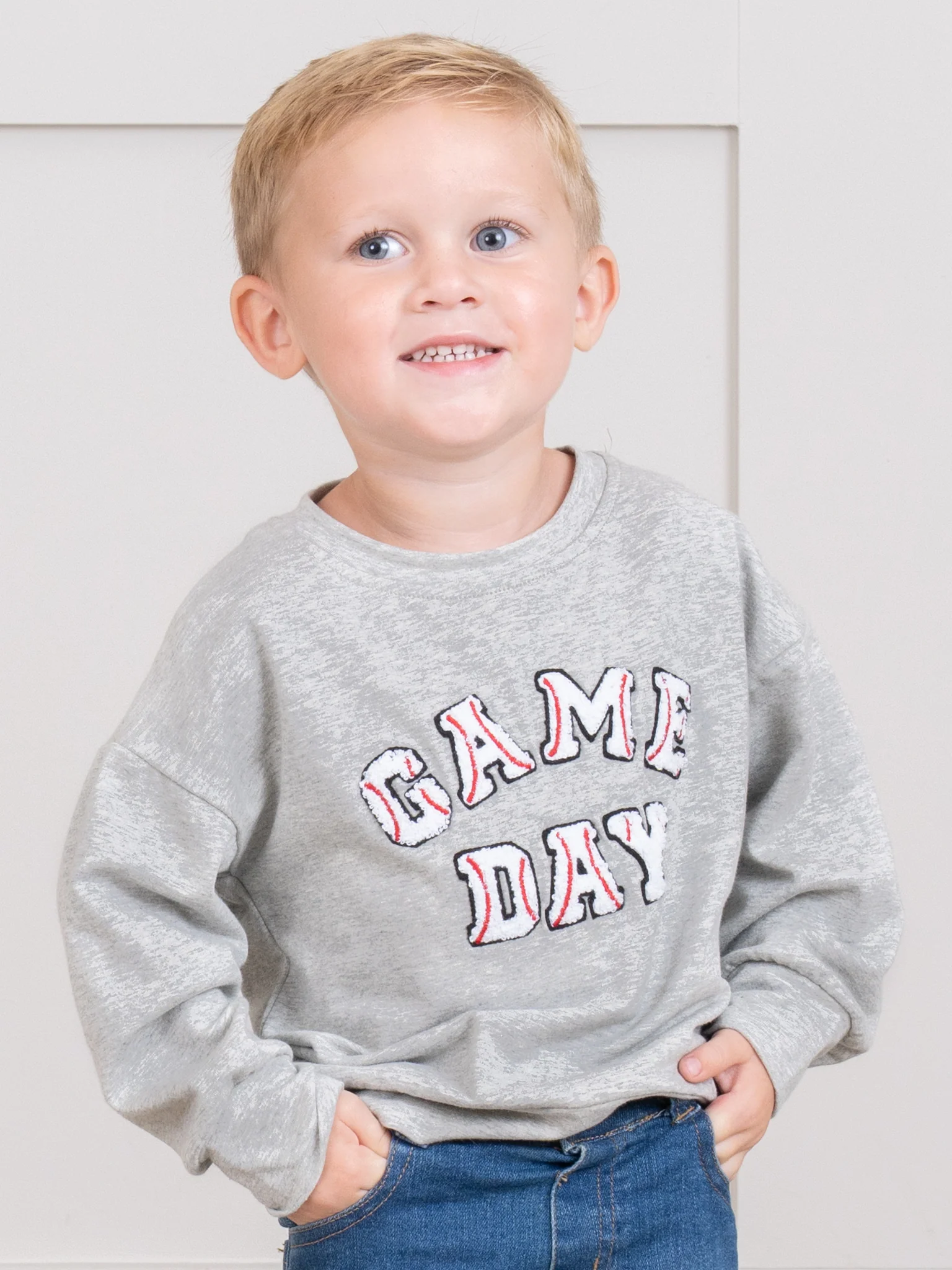 Mom & Me Grey Baseball "Game Day" Crew Neck