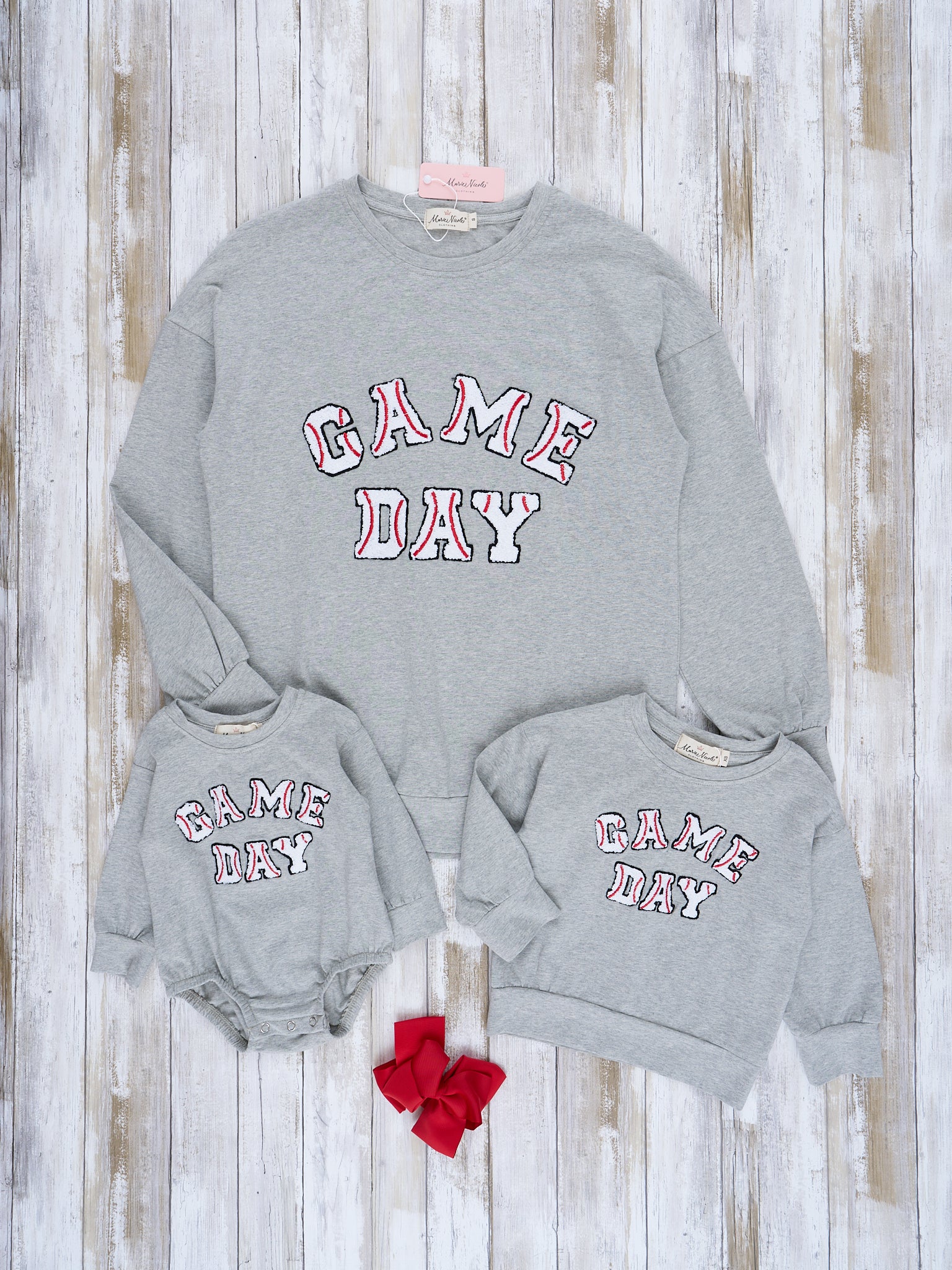 Mom & Me Grey Baseball "Game Day" Crew Neck - Image 2