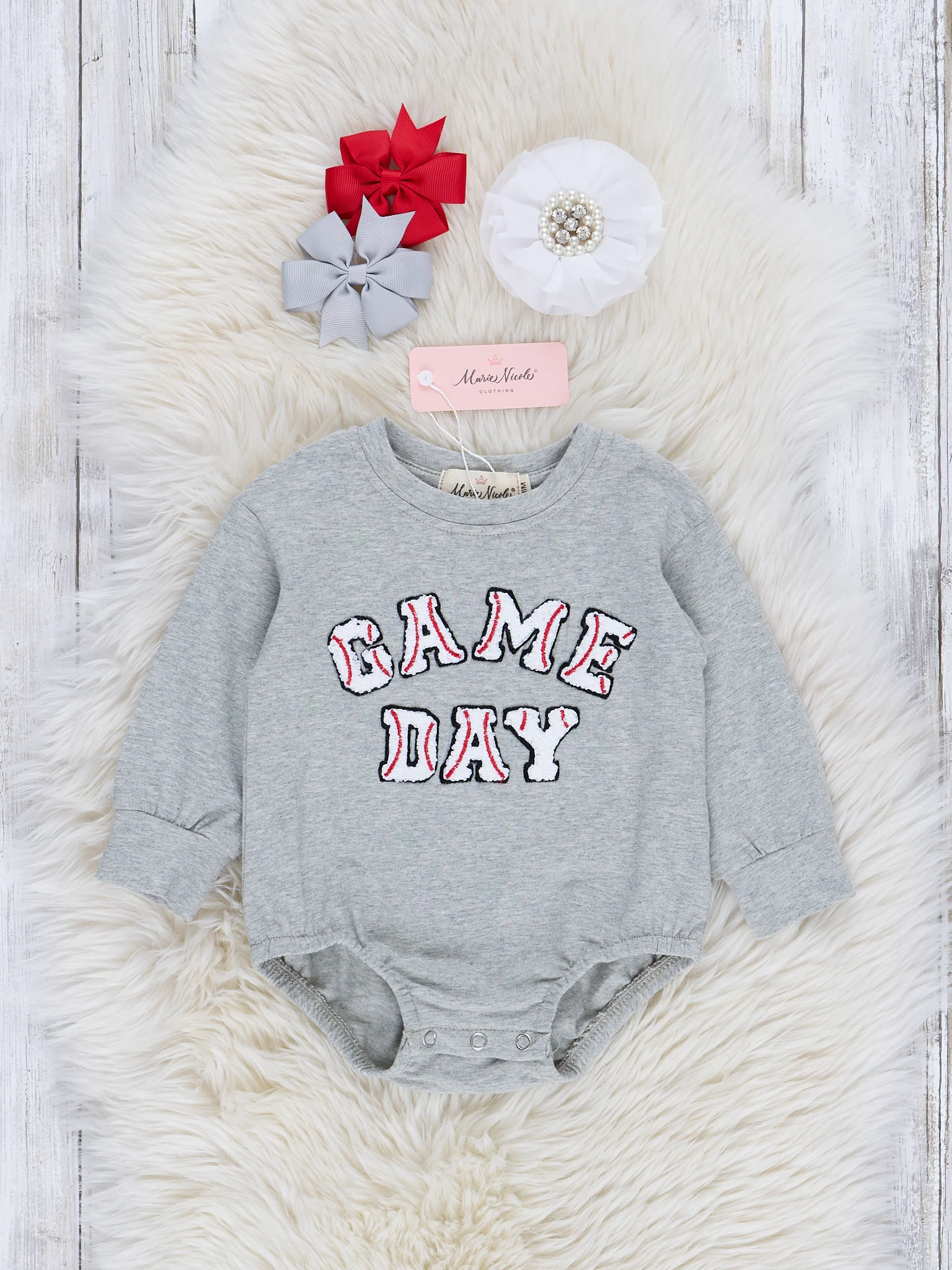 Mom & Me Grey Baseball "Game Day" Crew Neck - Image 3