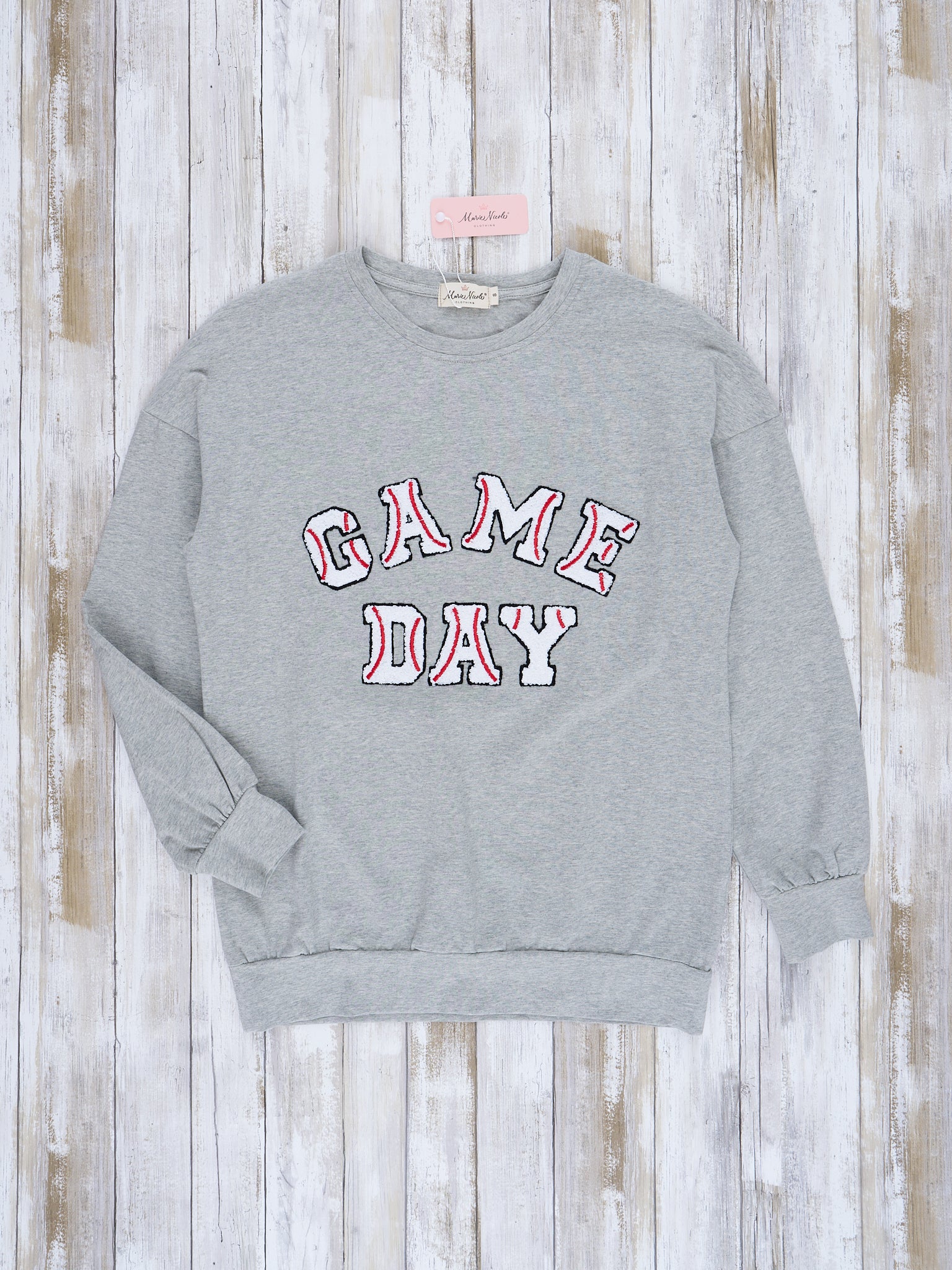 Mom & Me Grey Baseball "Game Day" Crew Neck - Image 5