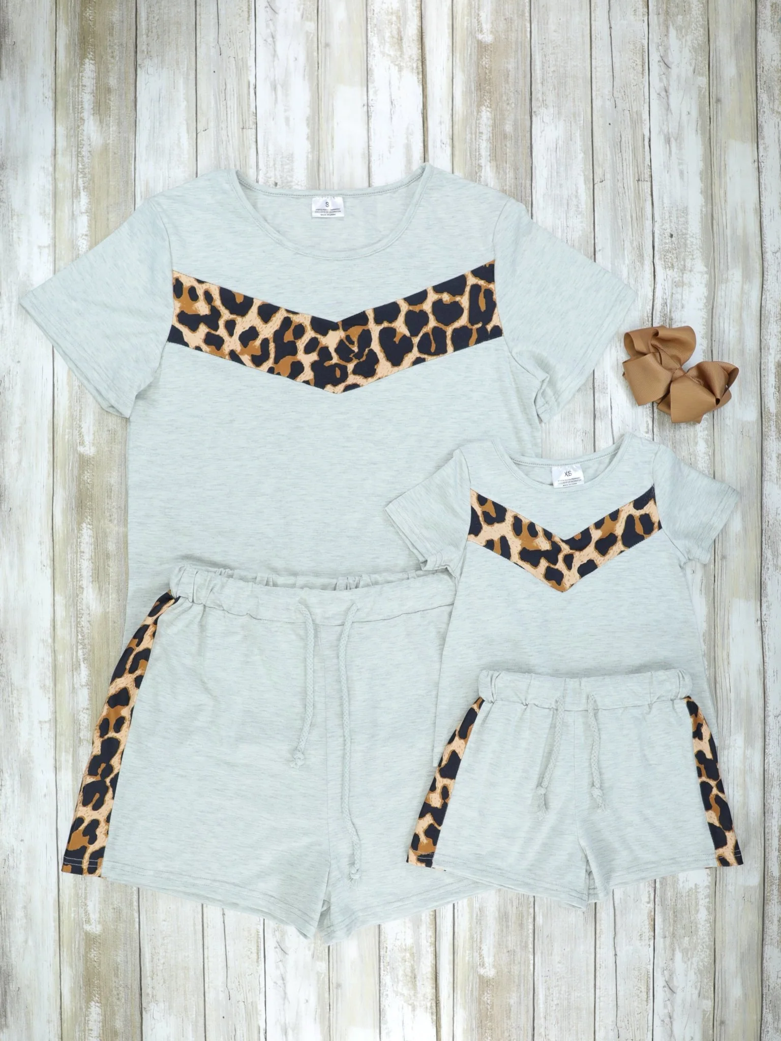 Mom & Me Grey Cheetah Loungewear Set - Image 5