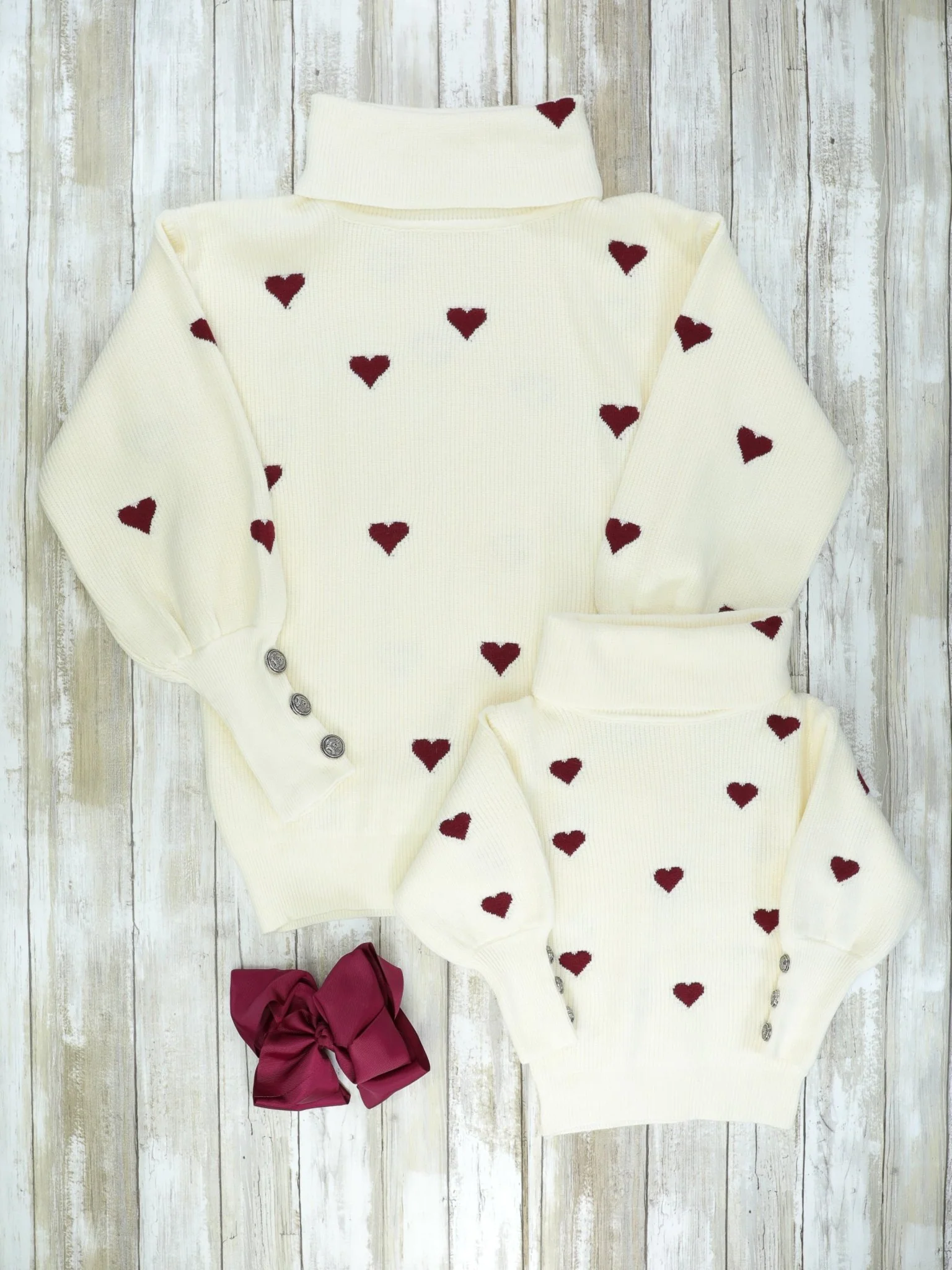 Mom & Me Hearts Turtleneck Sweater
