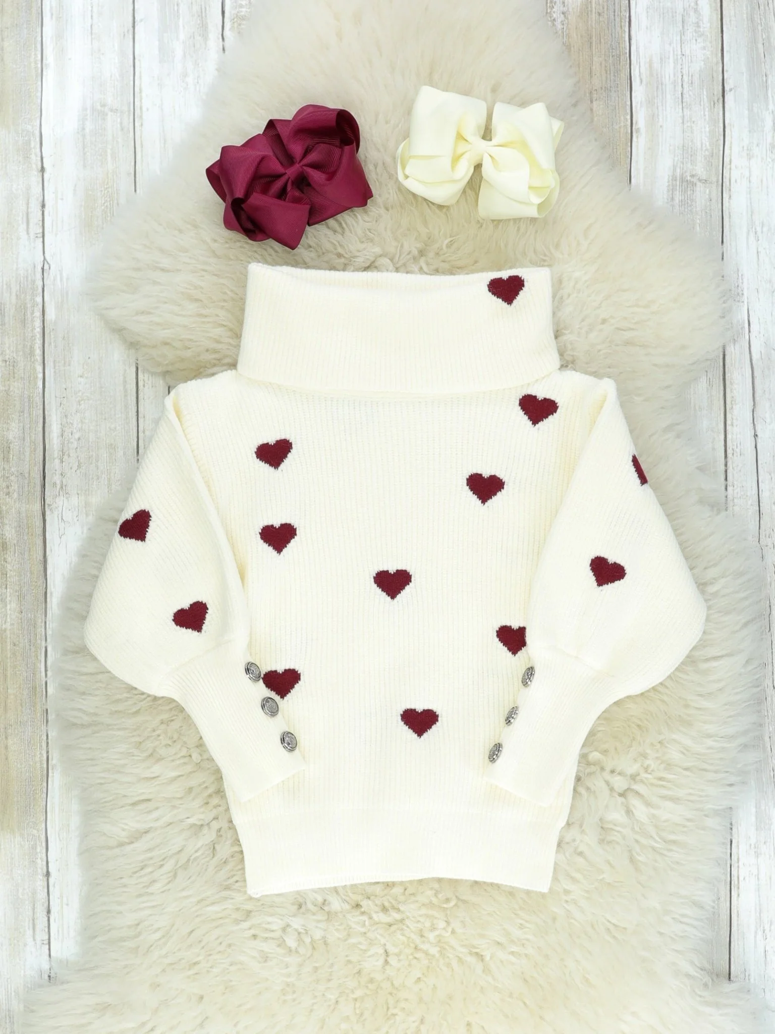 Mom & Me Hearts Turtleneck Sweater - Image 2