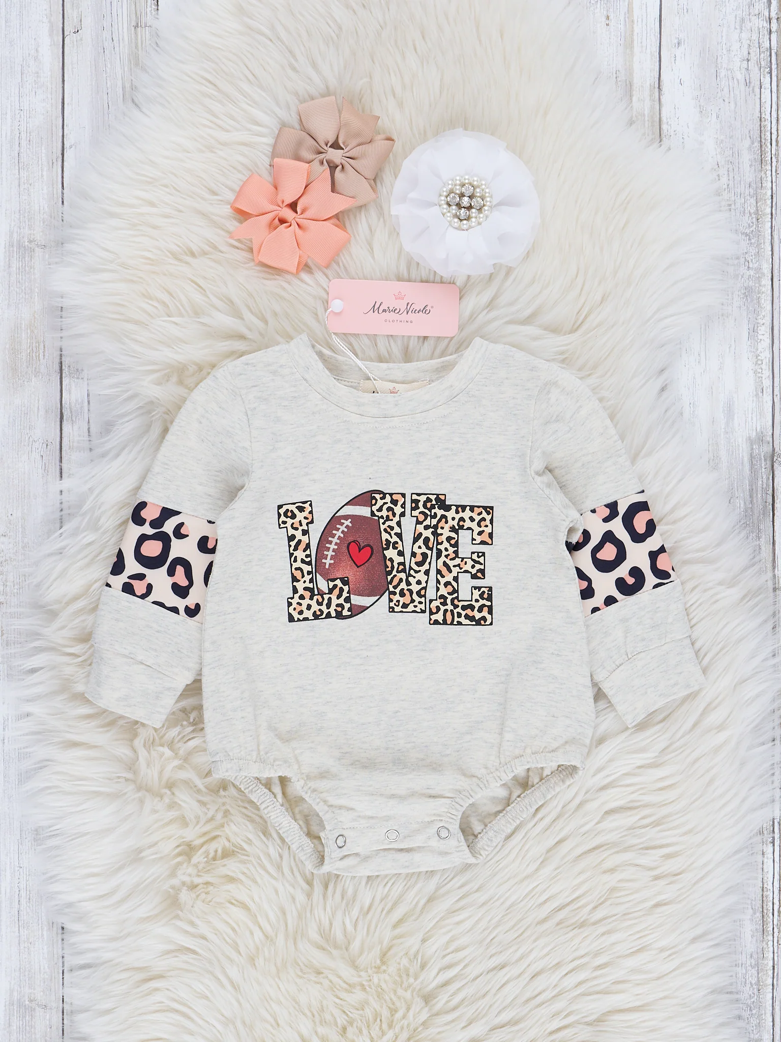 Mom & Me Heather Grey Football Love Crew Neck - Image 2