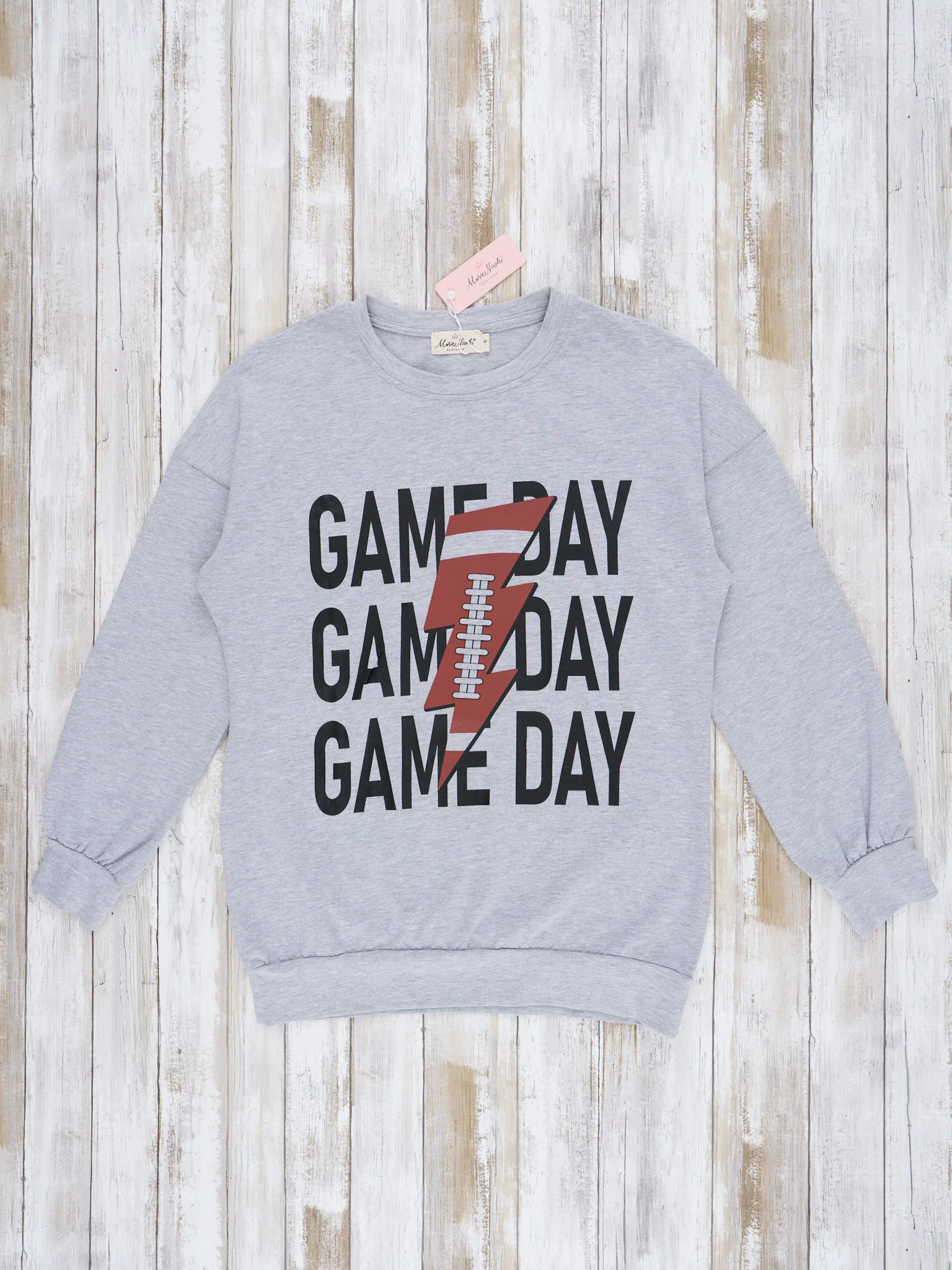 Mom & Me Heather Grey "Game Day" Football Crew Neck & Romper - Image 5