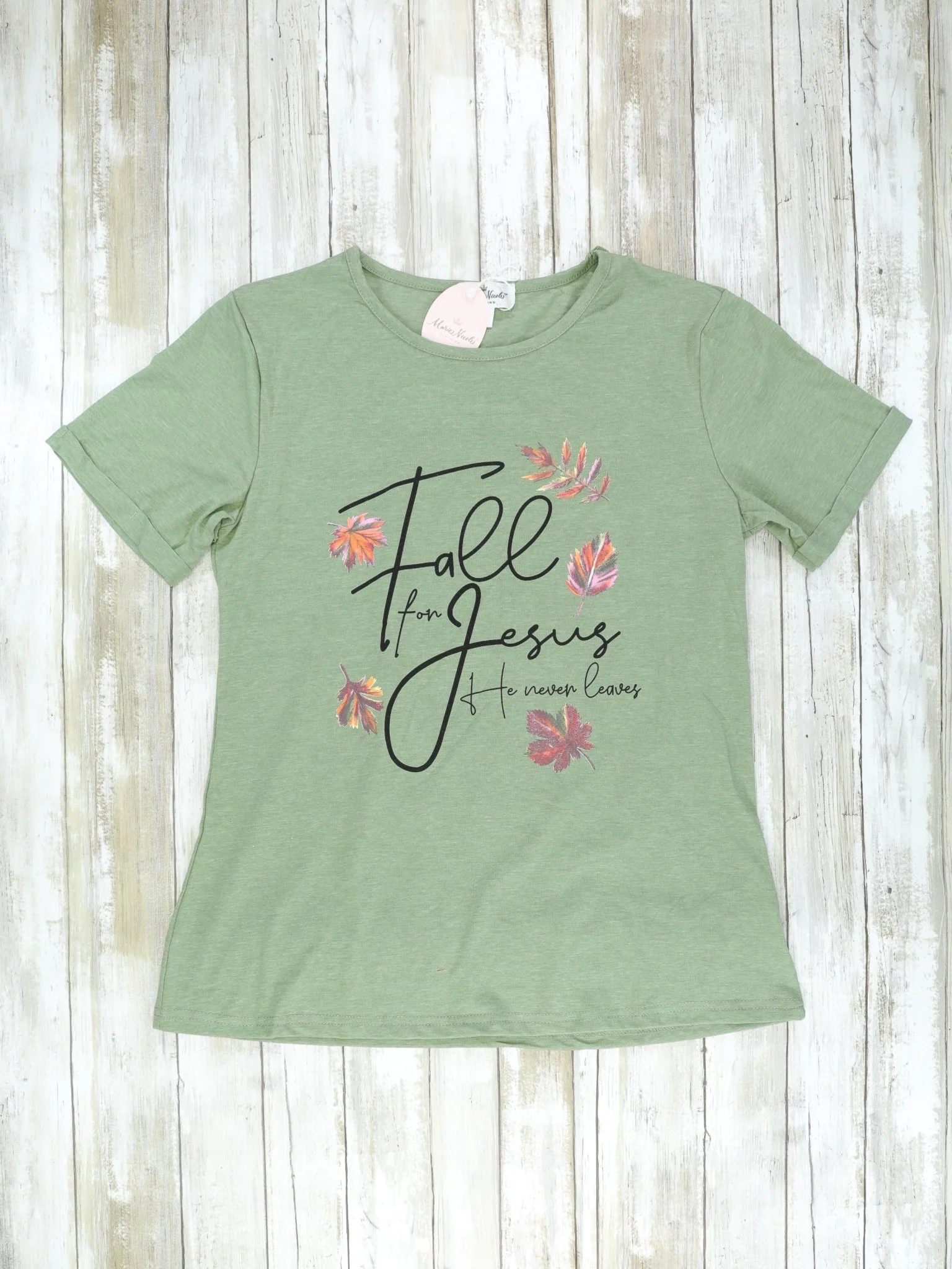 Mom & Me Hunter Green Fall For Jesus Shirt - Image 3