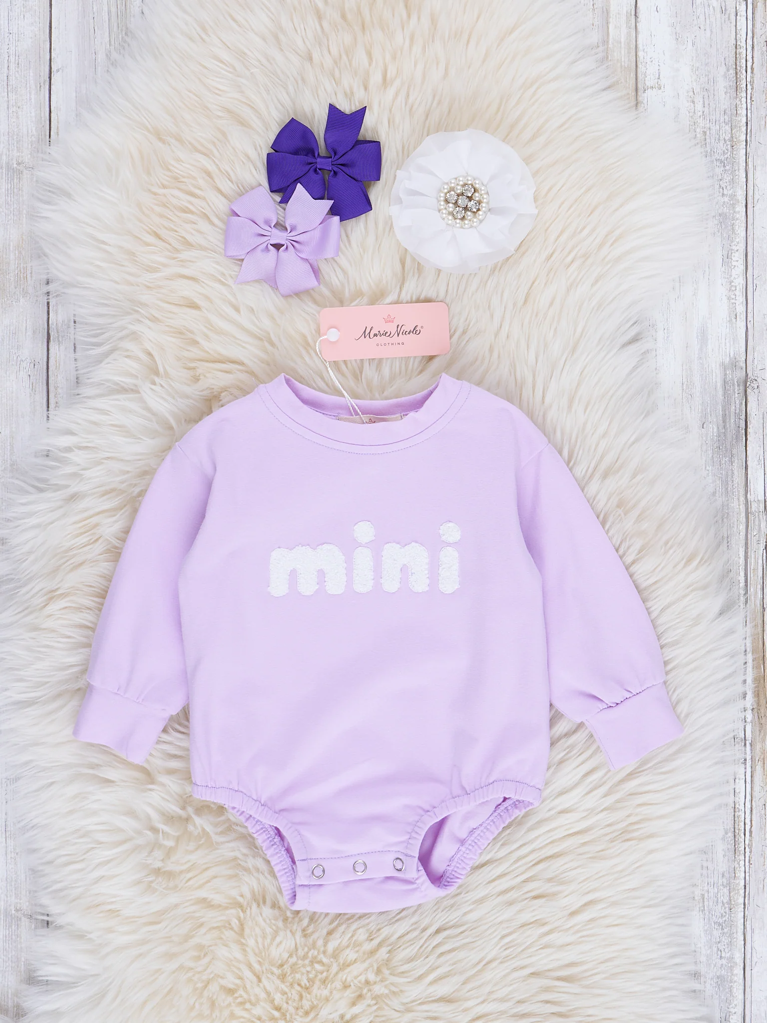 Mom & Me Lavender "Mama/Mini" Crew Neck Shirt - Image 2