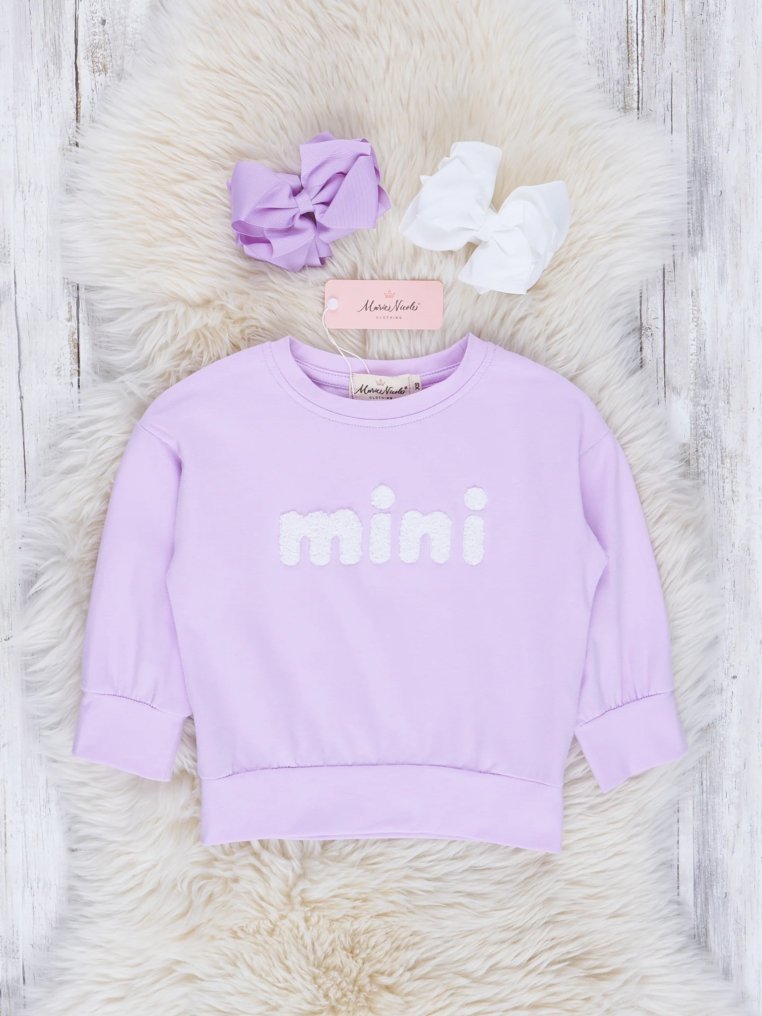 Mom & Me Lavender "Mama/Mini" Crew Neck Shirt - Image 3