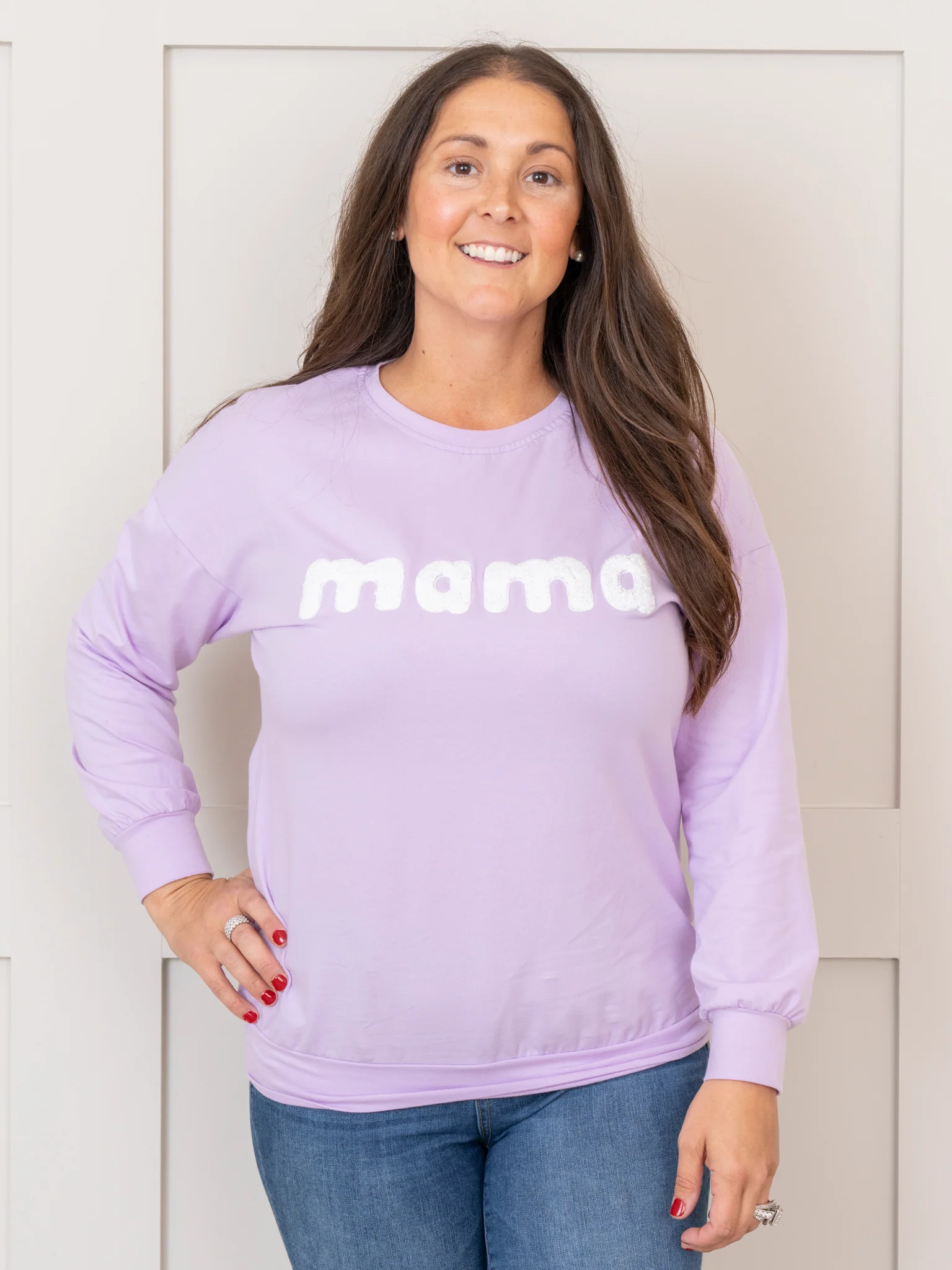 Mom & Me Lavender "Mama/Mini" Crew Neck Shirt - Image 4