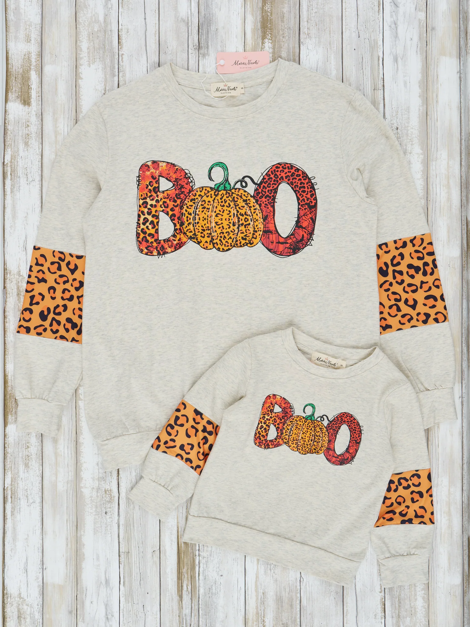 Mom & Me Leopard "Boo" Crewneck
