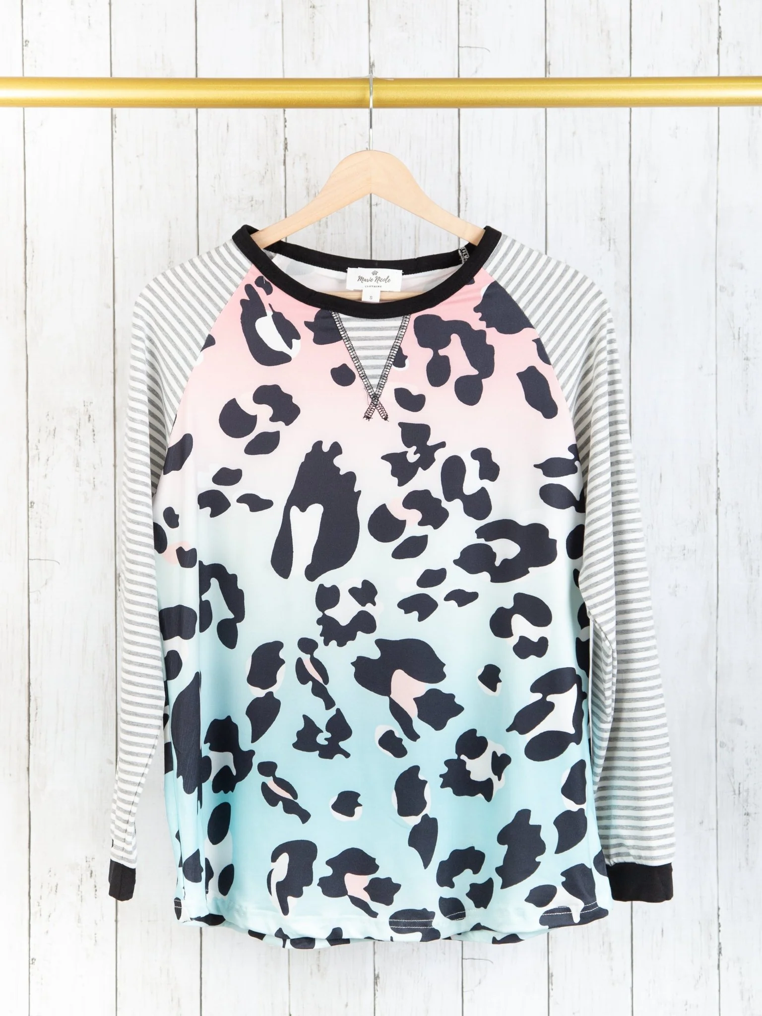 Mom & Me Leopard Striped Raglan Shirt - Image 2