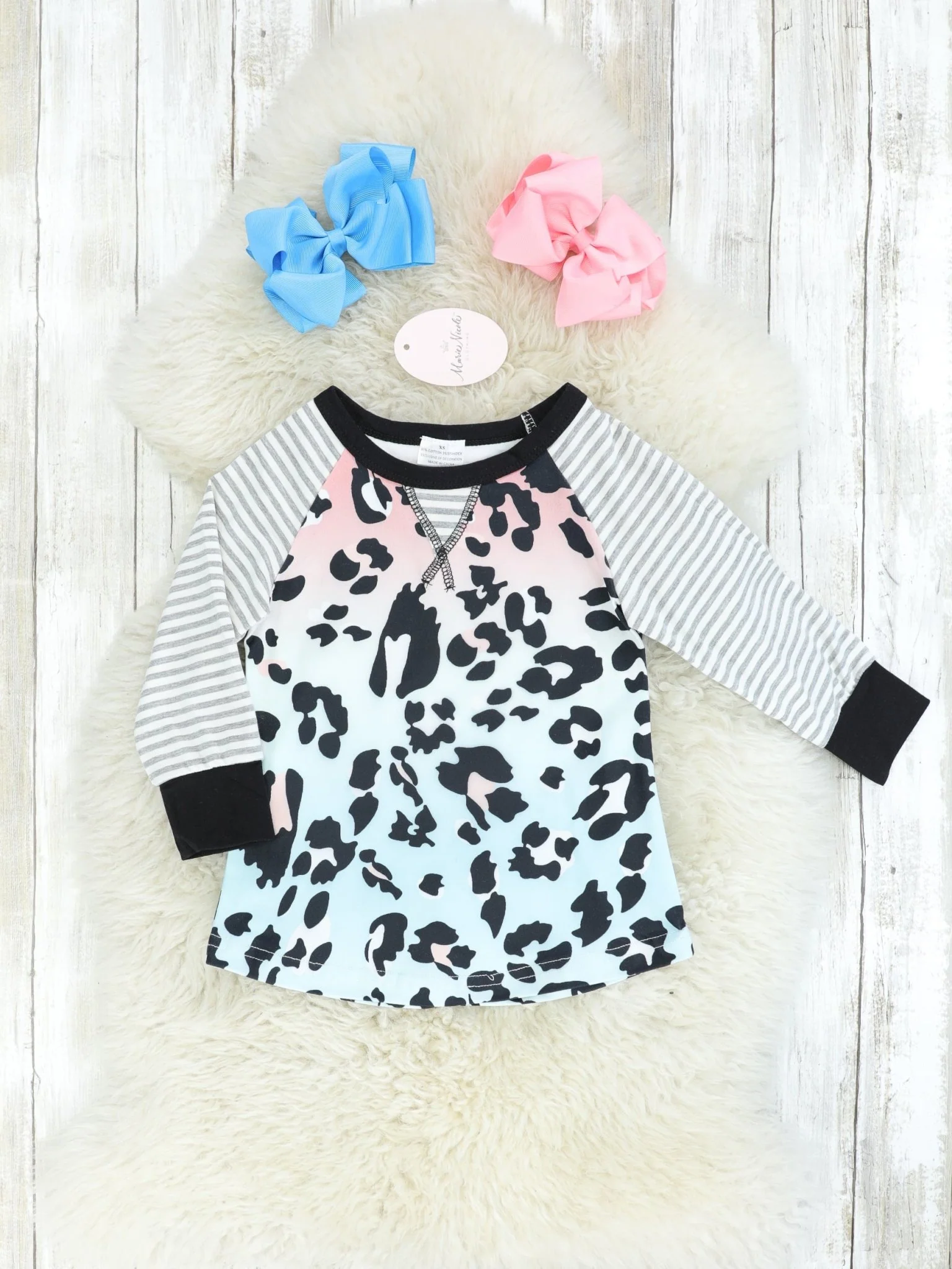 Mom & Me Leopard Striped Raglan Shirt - Image 3