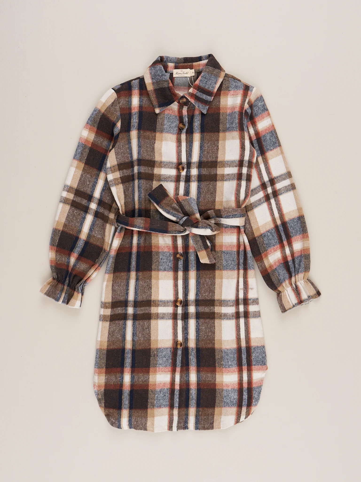 Mom & Me Long Flannel Tunic - Dark Brown & Rust Plaid - Image 4