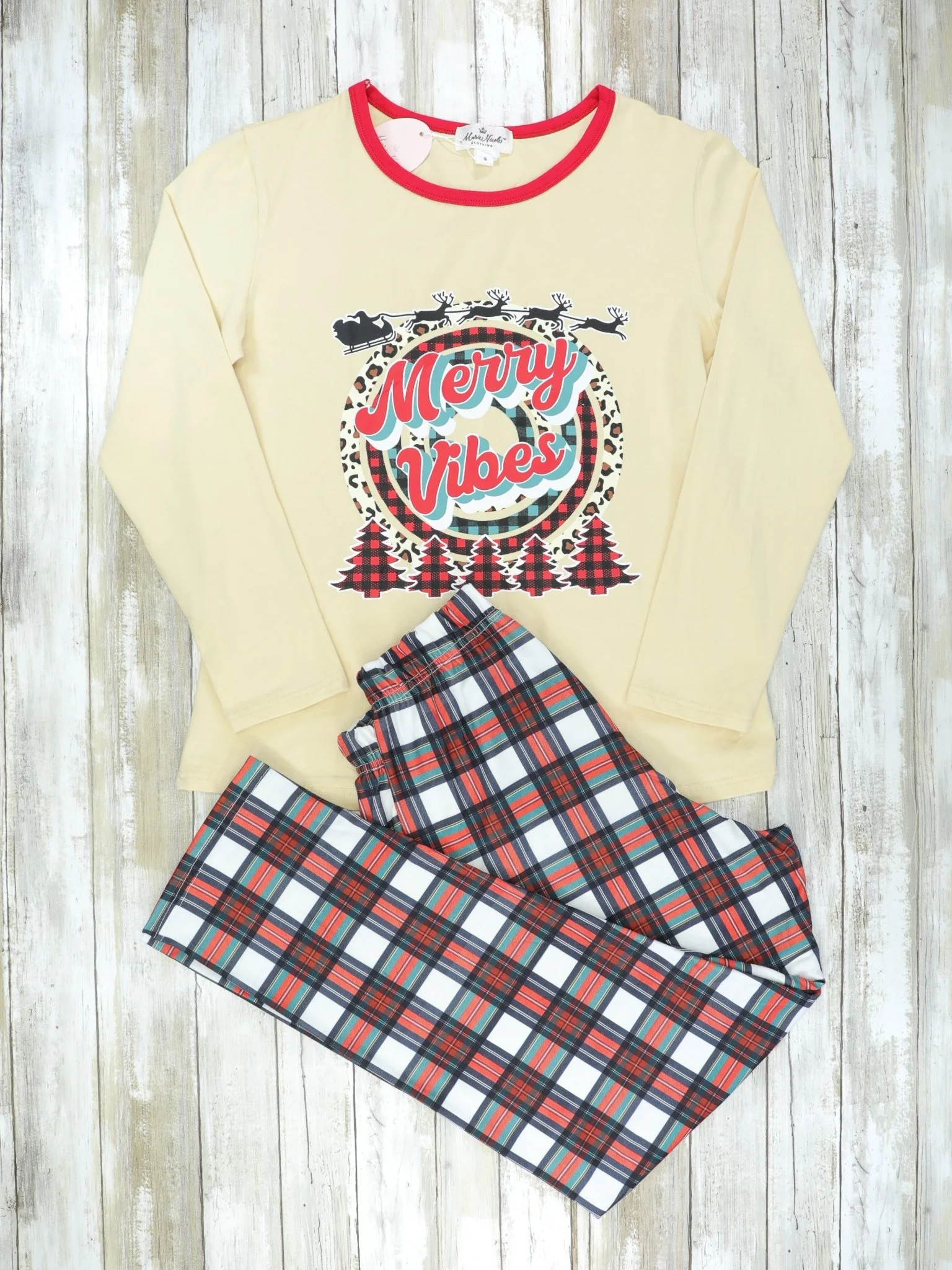 Mom & Me Merry Vibes Plaid Pajamas - Image 3