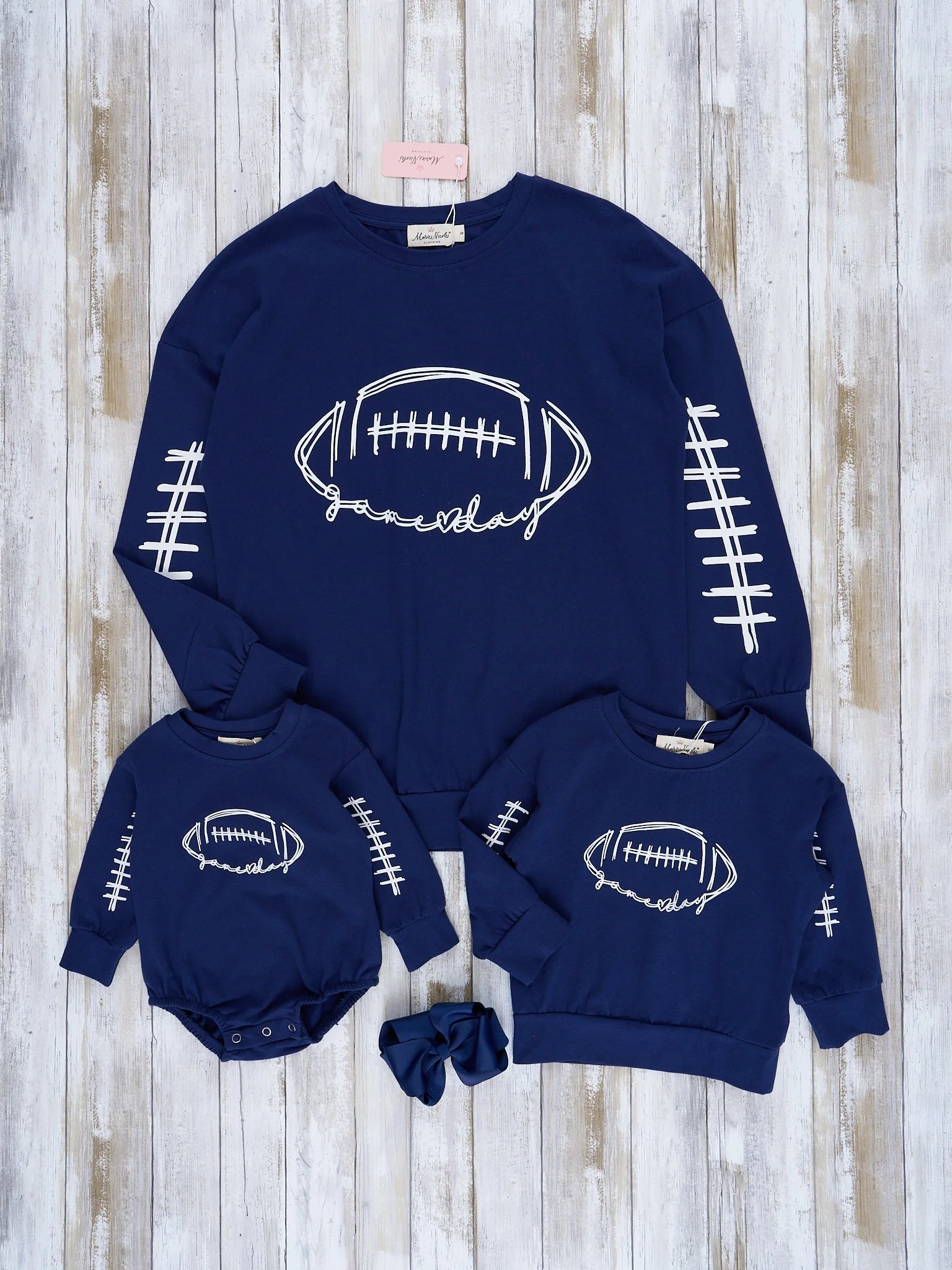 Mom & Me Navy Blue "Game Day" Crew Neck