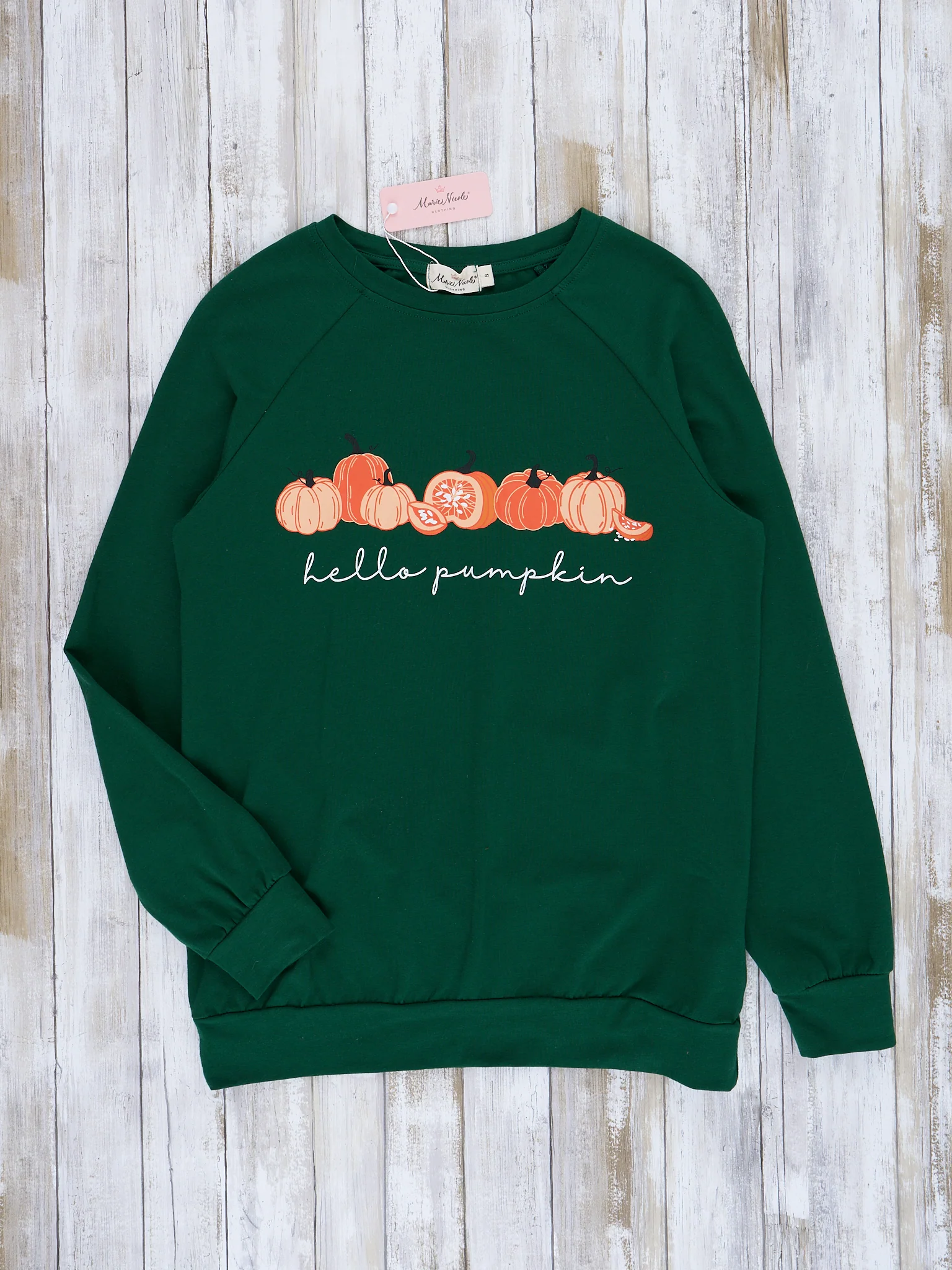 Mom & Me Olive "Hello Pumpkin" Crew Neck - Image 3