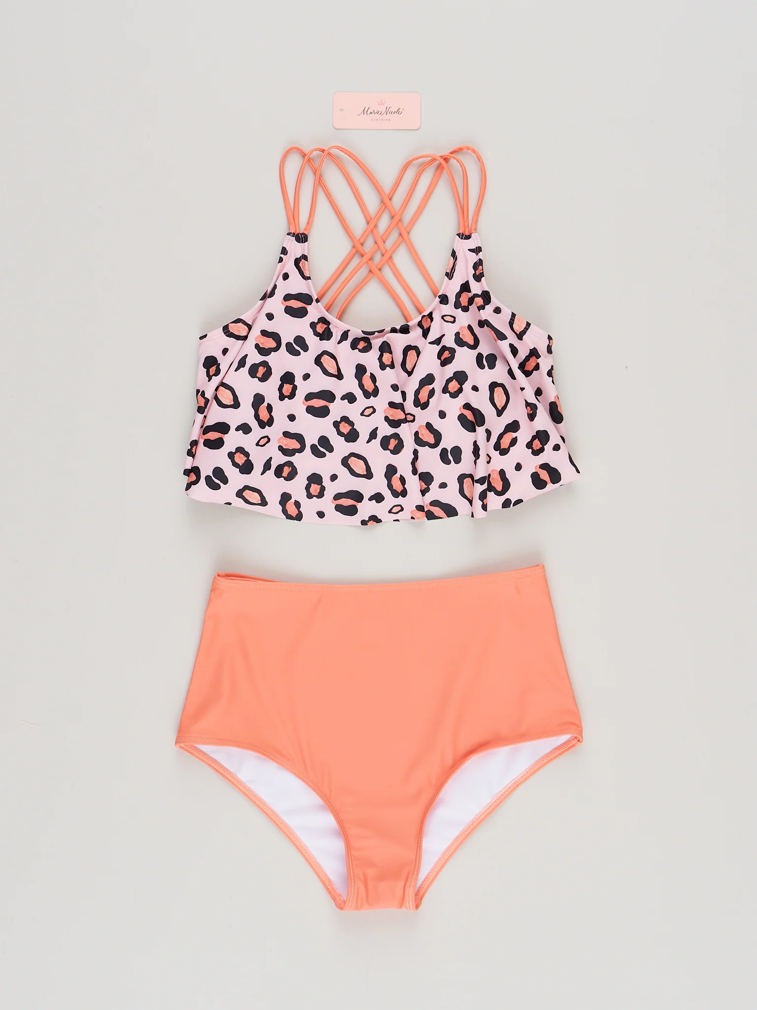 Mom & Me Orange & Leopard Swimsuit - Image 4