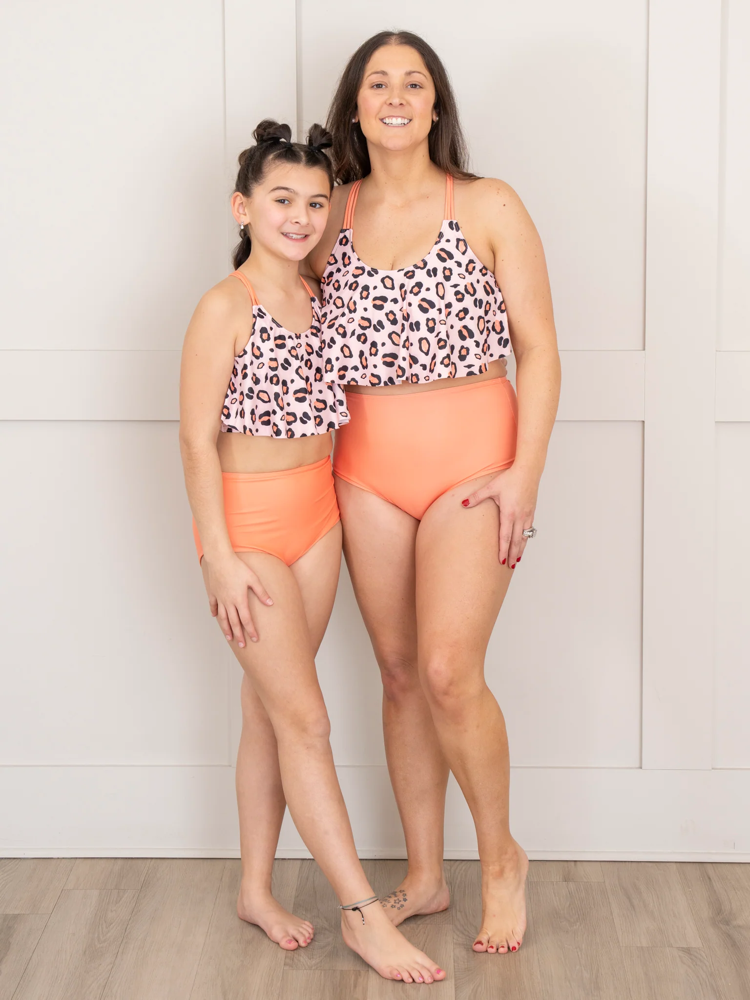 Mom & Me Orange & Leopard Swimsuit - Image 8