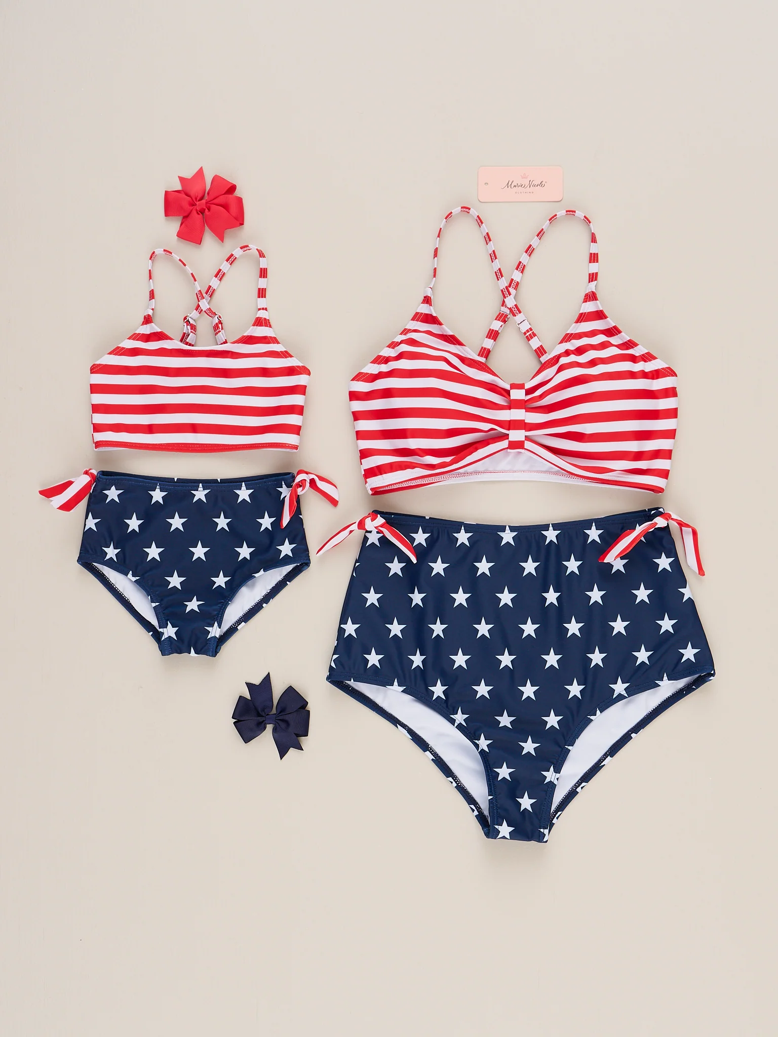 Mom & Me Patriotic Halter Swimsuit