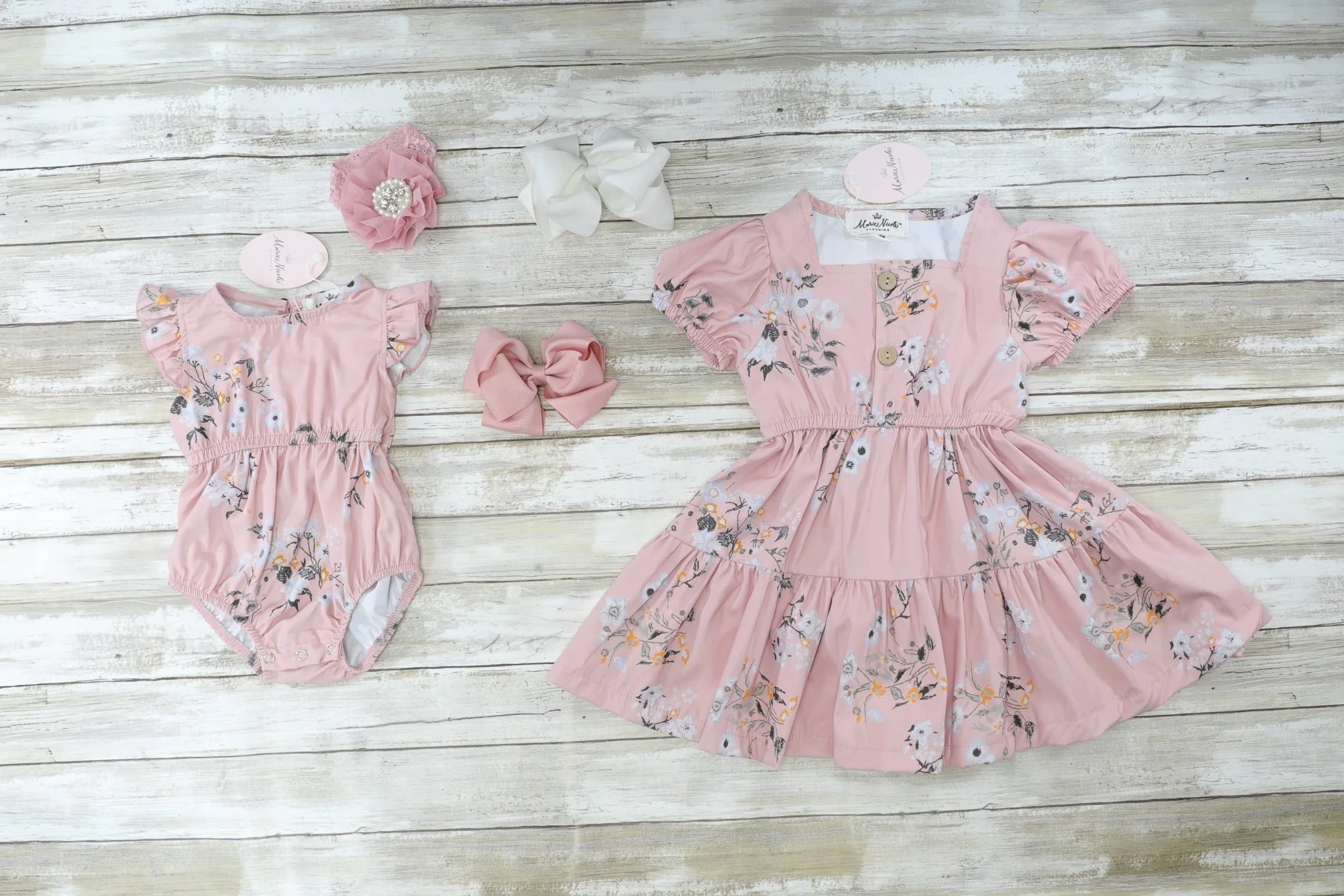 Mom & Me Pink Floral Dress & Romper - Image 3