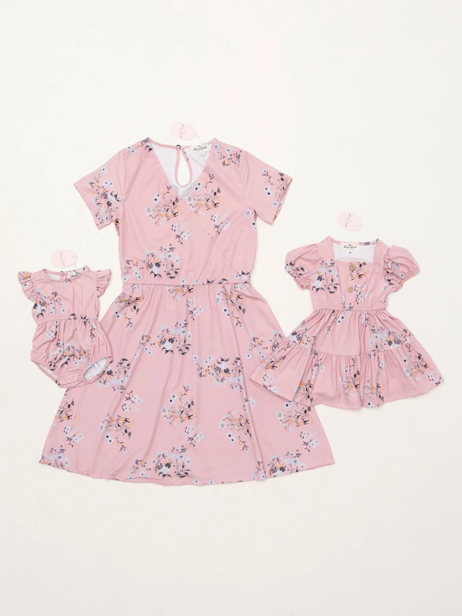 Mom & Me Pink Floral Dress & Romper - Image 4