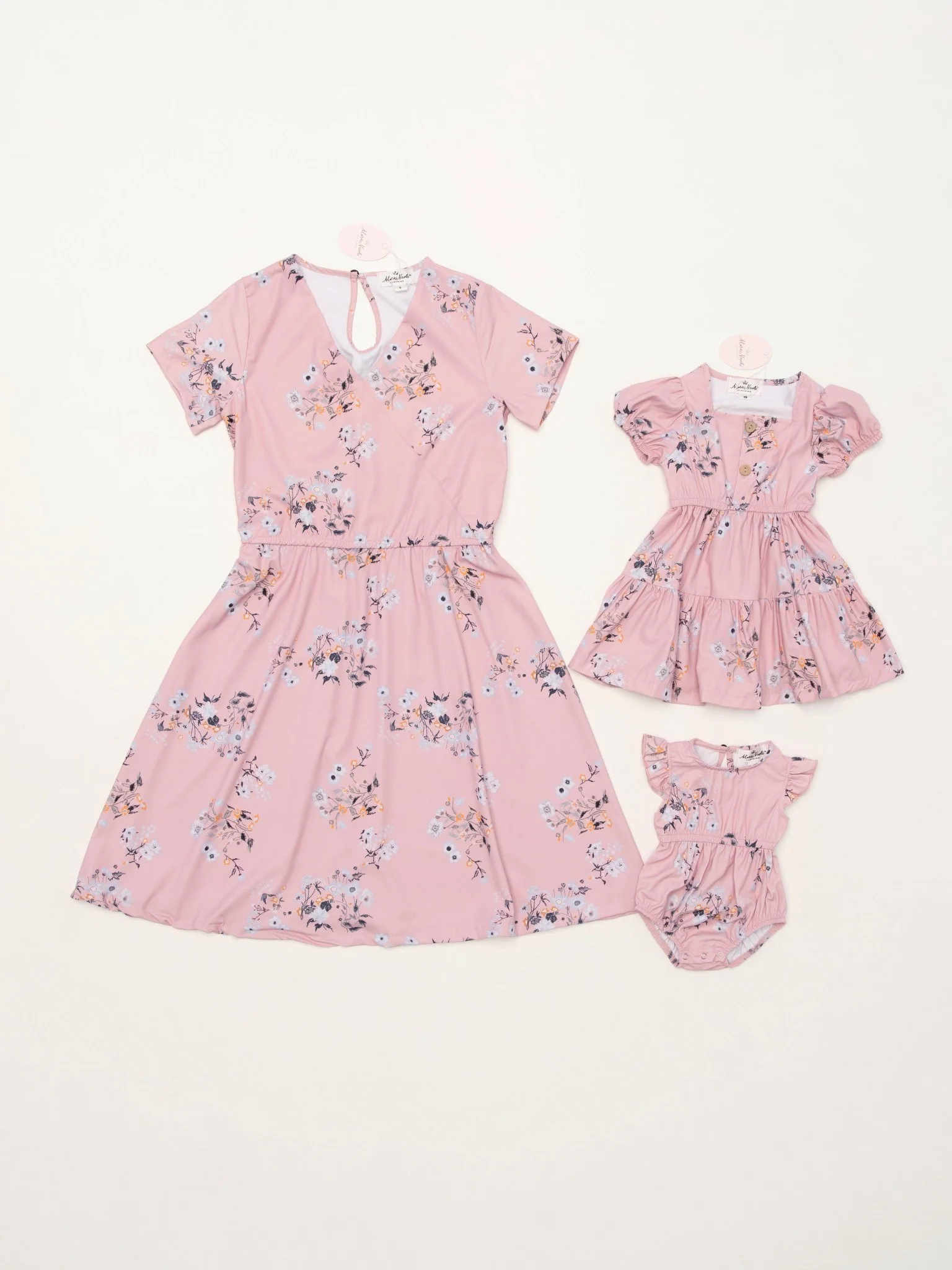 Mom & Me Pink Floral Dress & Romper - Image 5