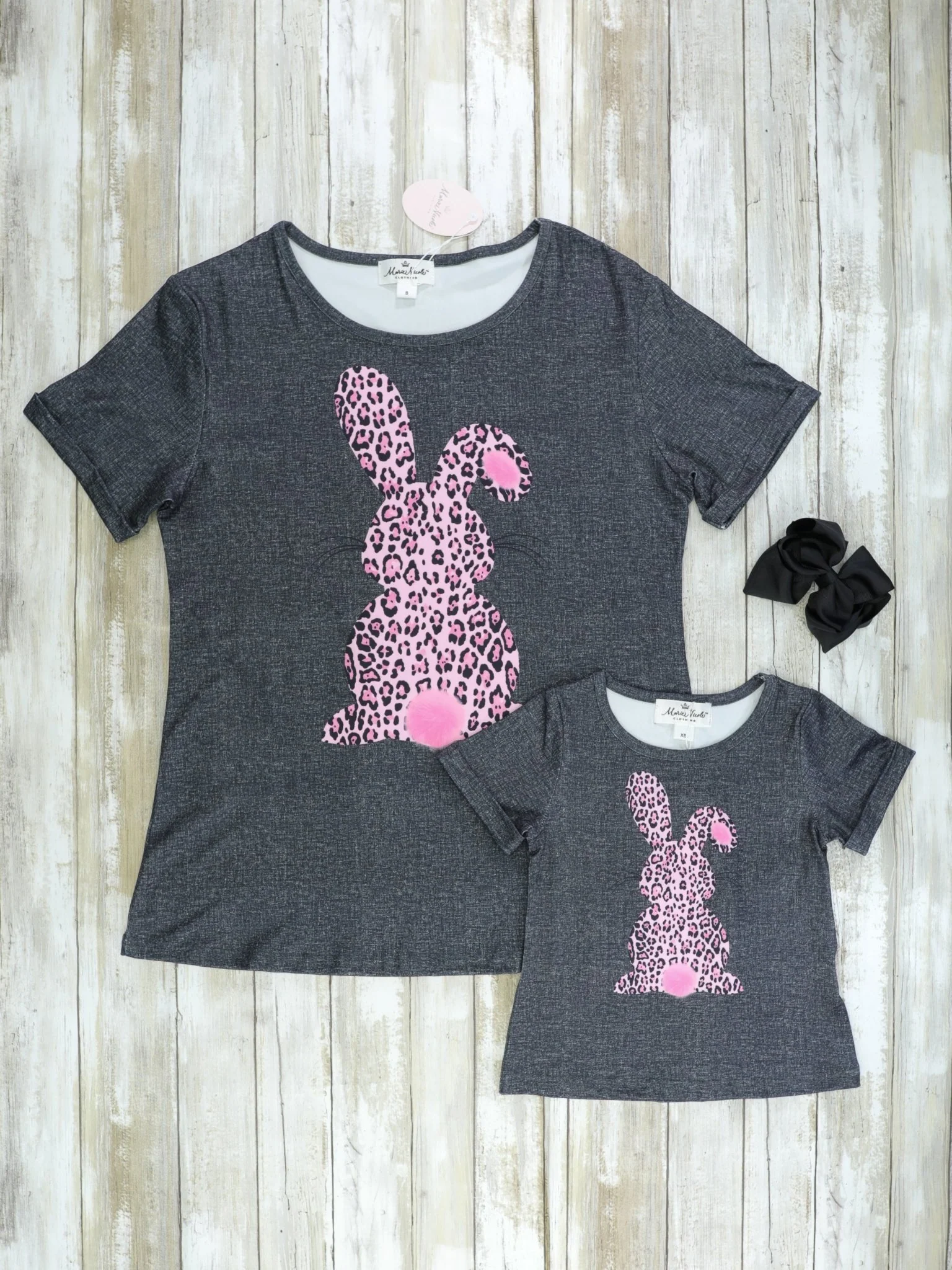 Mom & Me Pink Leopard Bunny Shirt