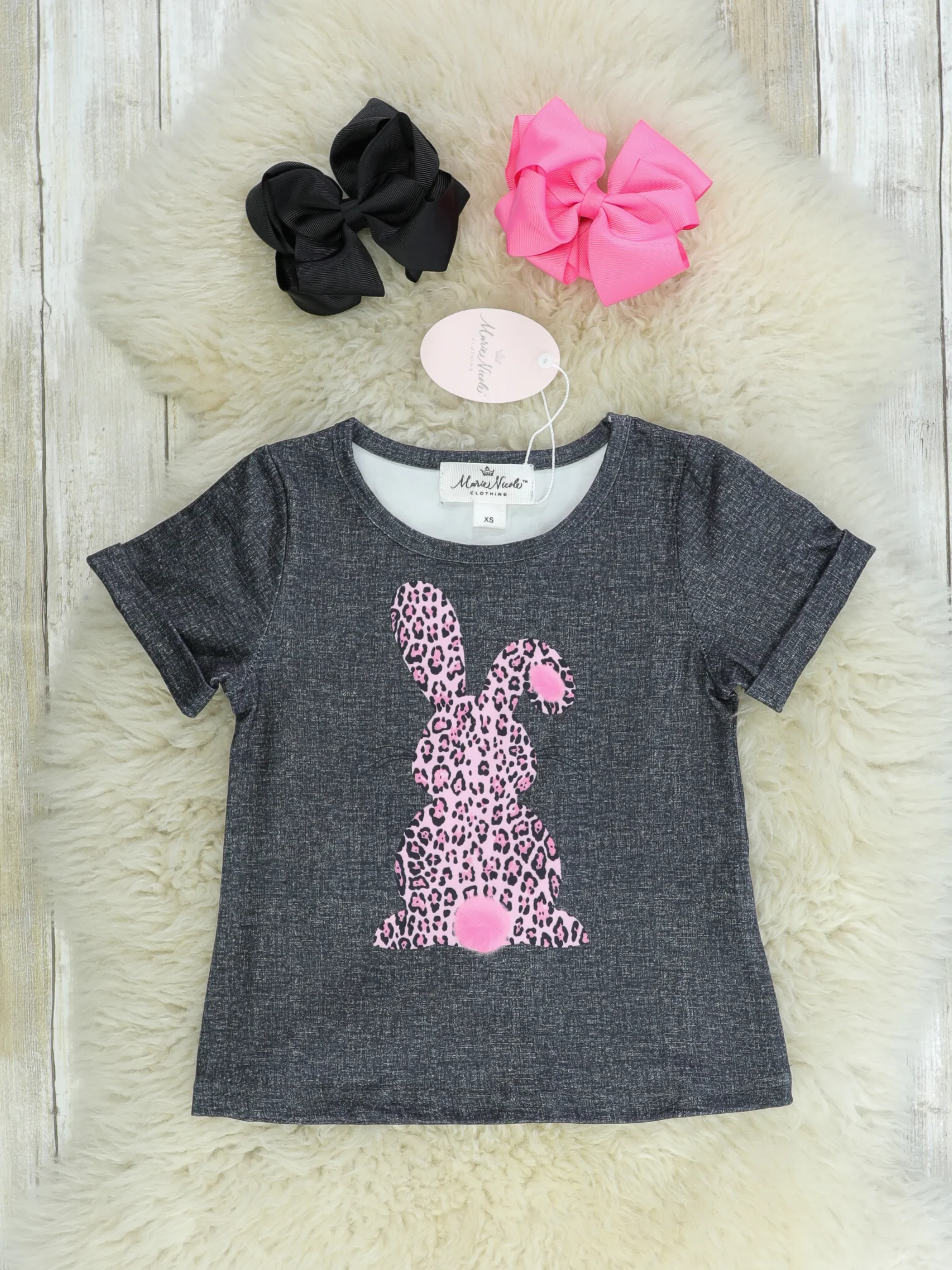 Mom & Me Pink Leopard Bunny Shirt - Image 2