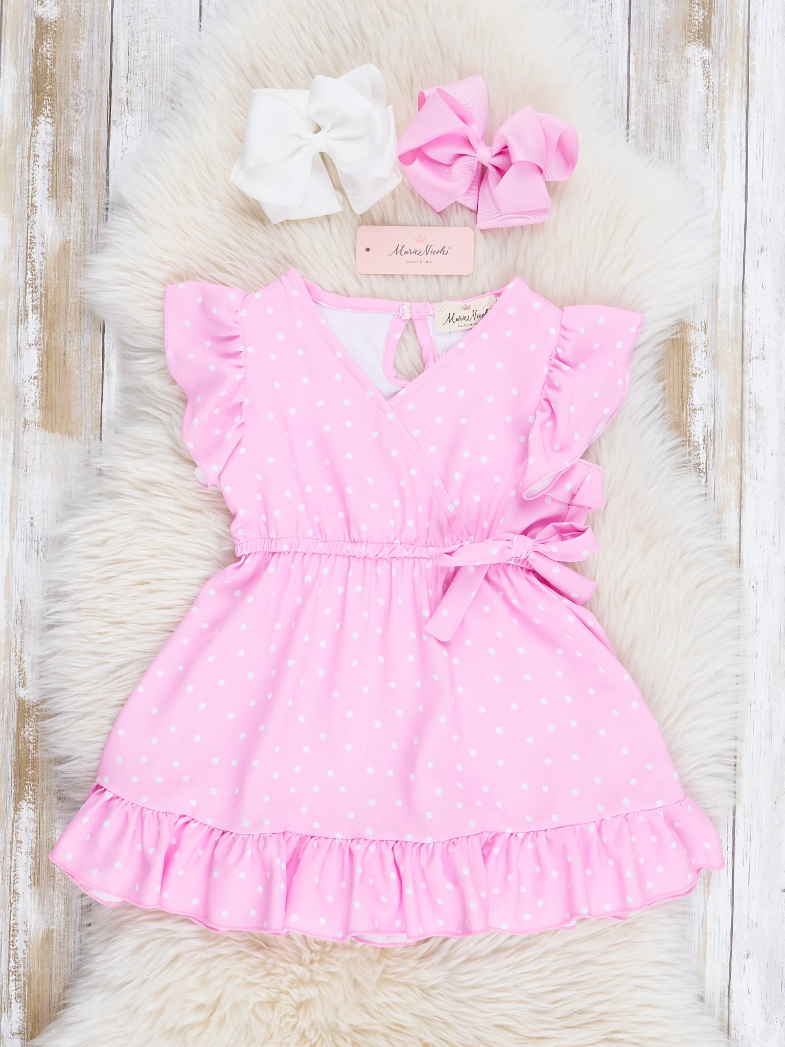 Mom & Me Pink Polka Dot Dress - Image 3