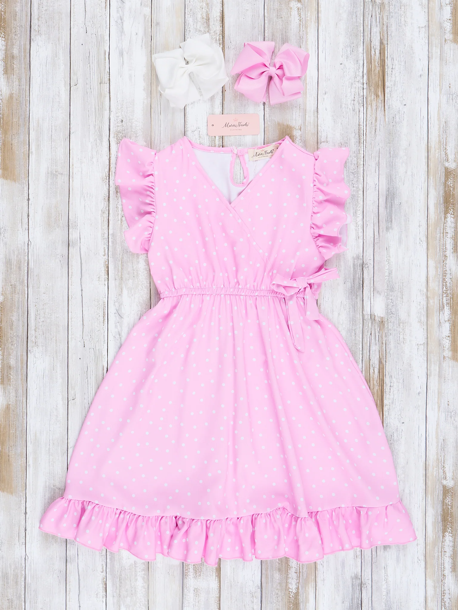 Mom & Me Pink Polka Dot Dress - Image 4