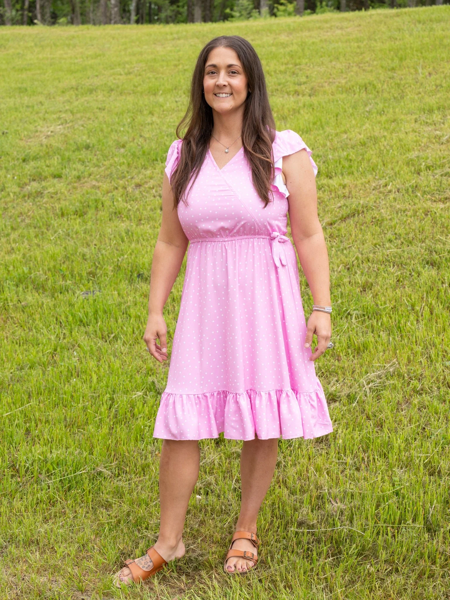 Mom & Me Pink Polka Dot Dress - Image 6