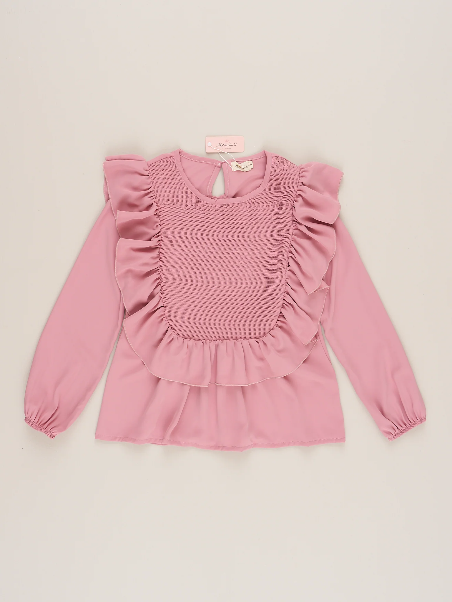 Mom & Me Pink Smocked Ruffle Shirt - Image 5