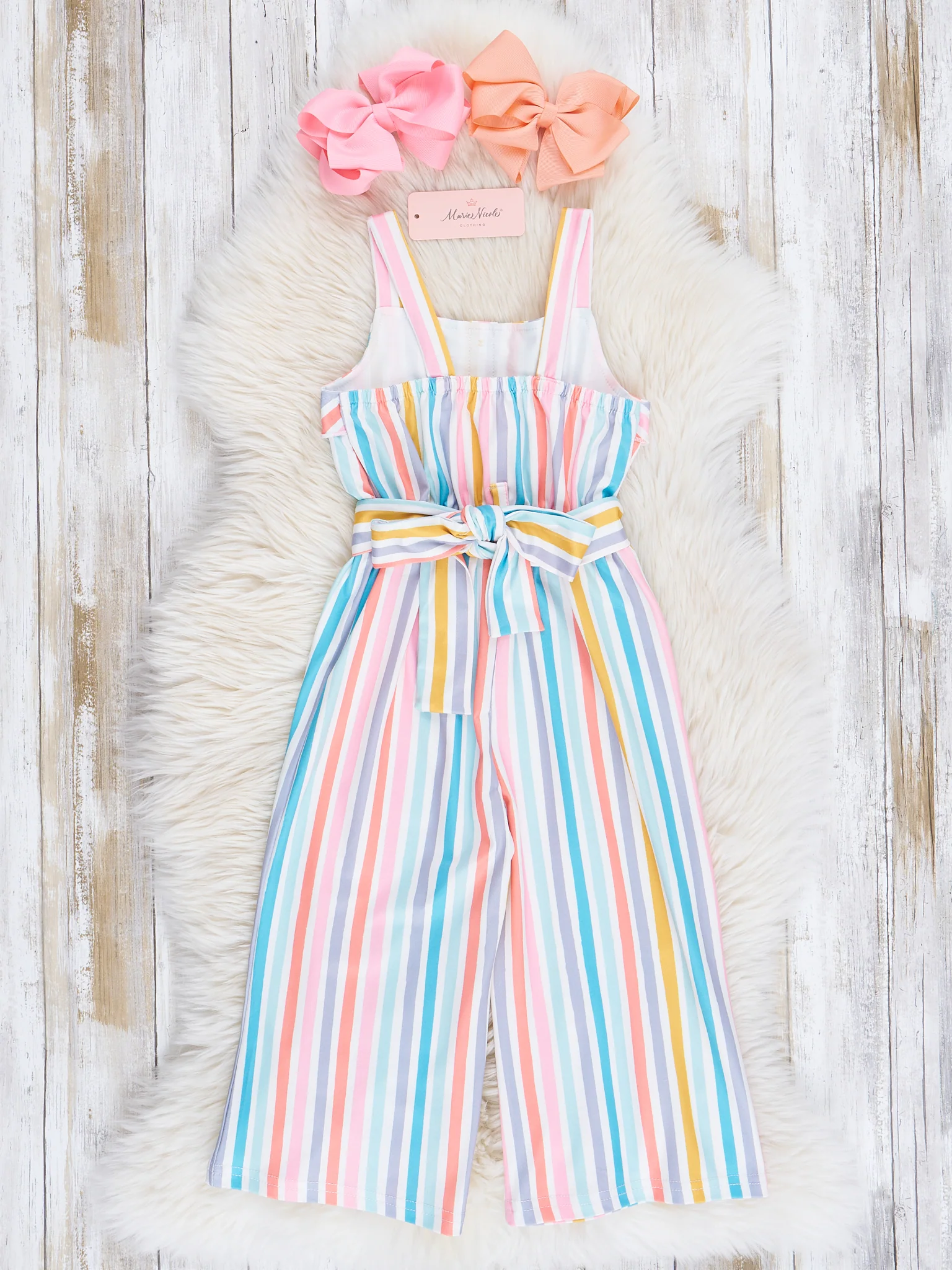 Mom & Me Rainbow Stripes Ruffle Jumpsuit - Image 4