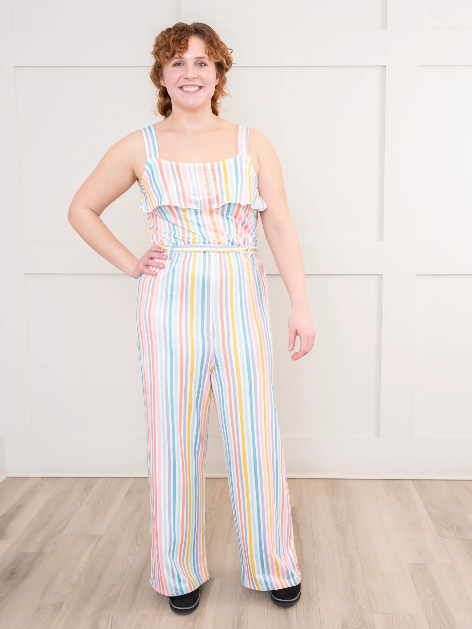 Mom & Me Rainbow Stripes Ruffle Jumpsuit - Image 6