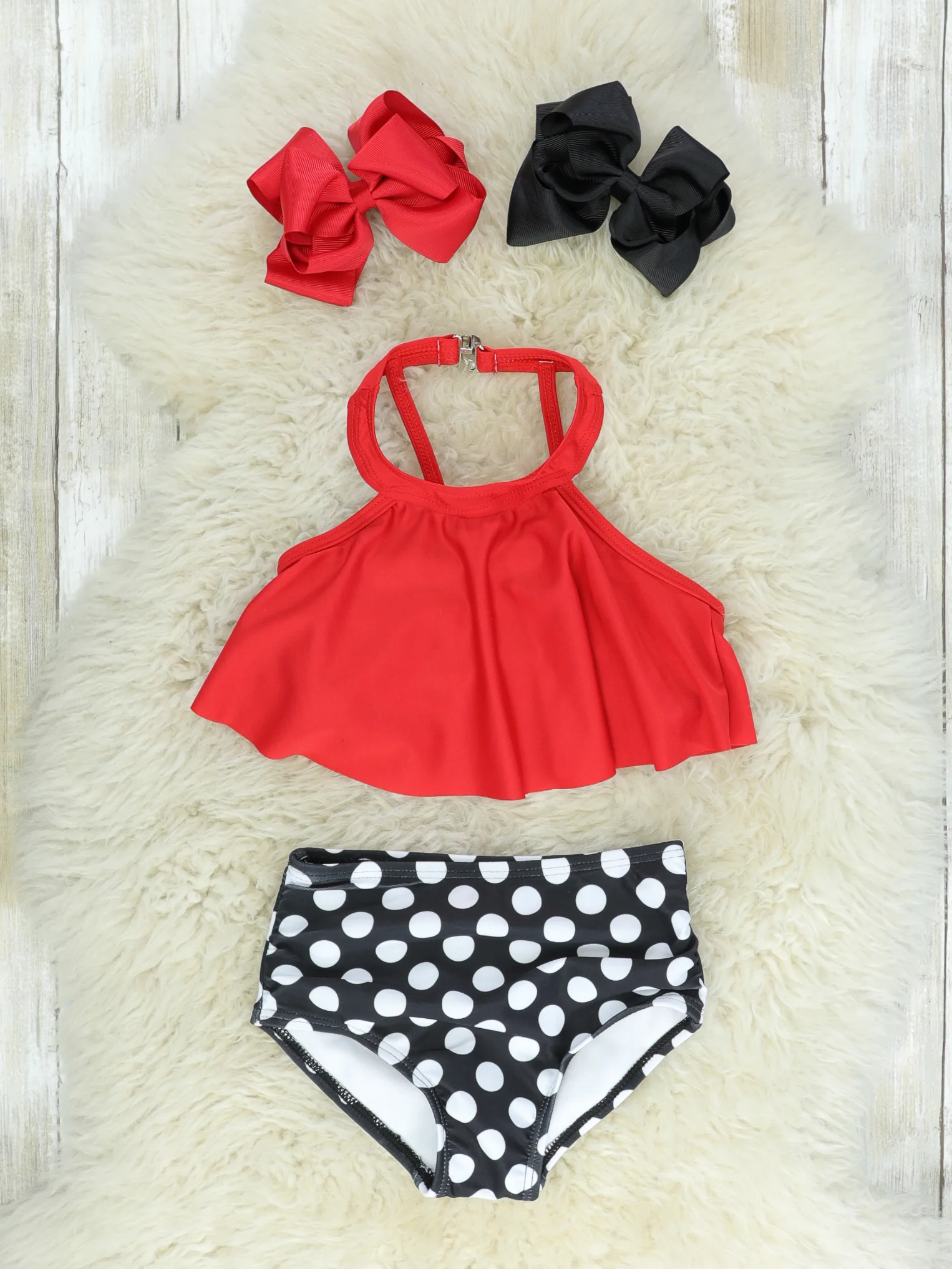 Mom & Me Red Halter Swimsuit - Image 2