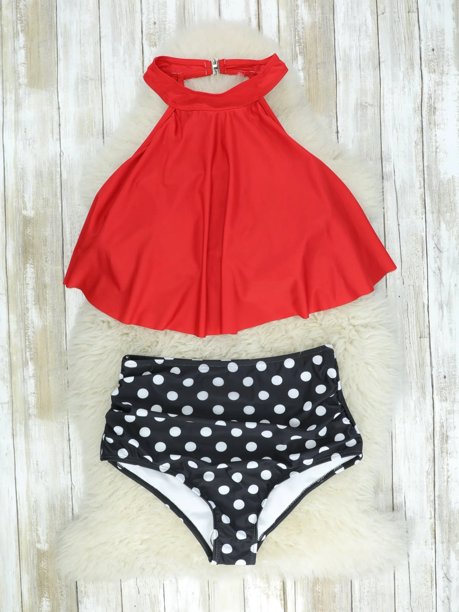 Mom & Me Red Halter Swimsuit - Image 4